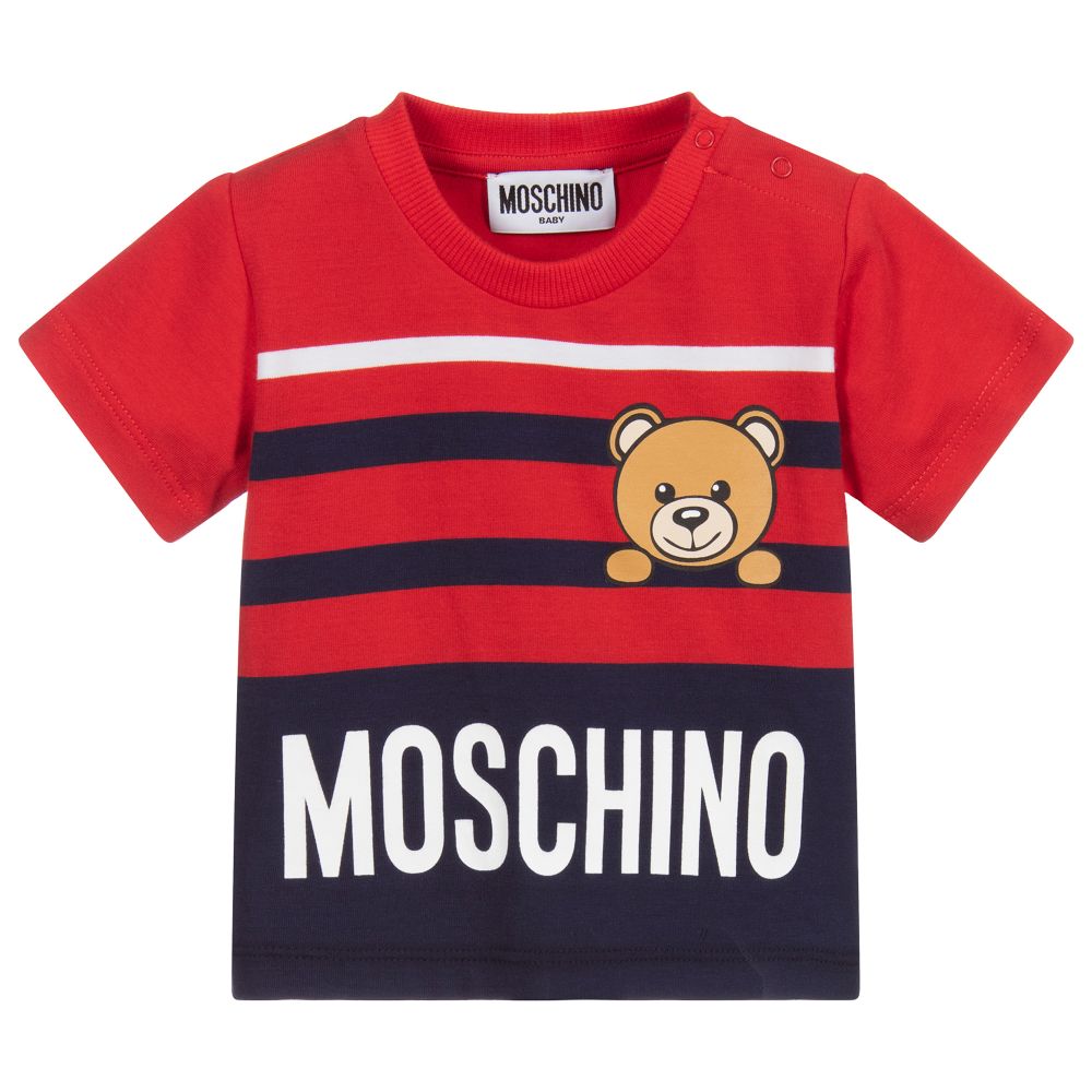 Baby Boys & Girls Red Logo Cotton T-Shirt