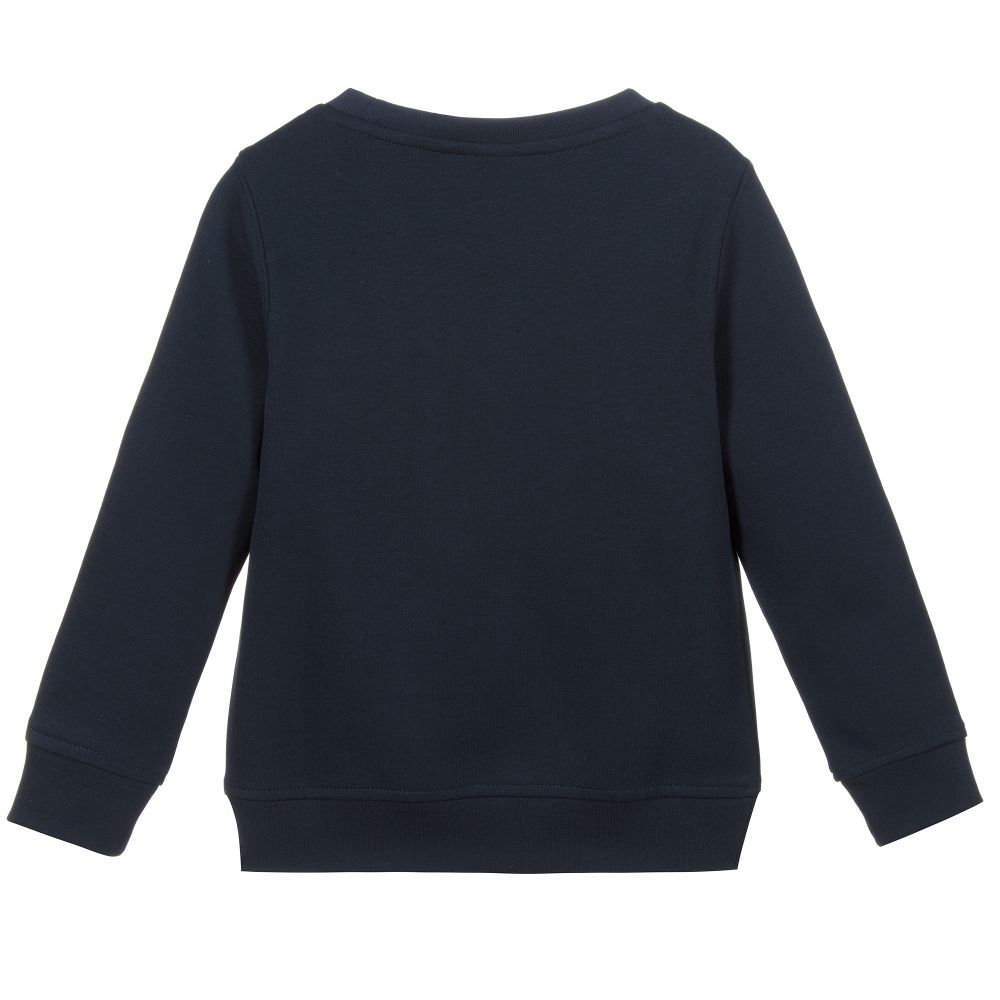 Boys Blue Logo Cotton Sweatshirt