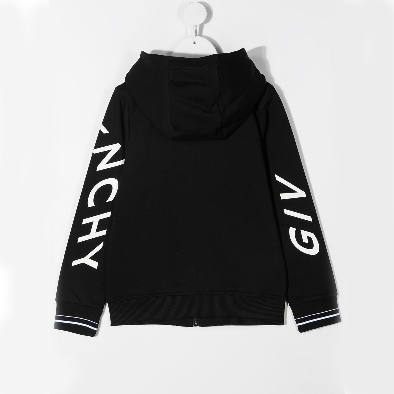 Boys Black Logo Zip-Up Top