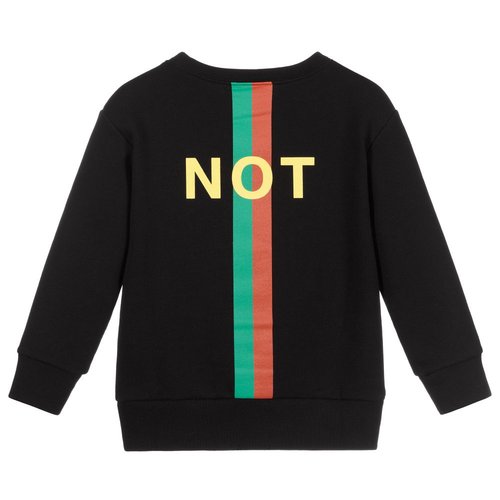 Boys & Girls Black Striped Cotton Sweatshirt