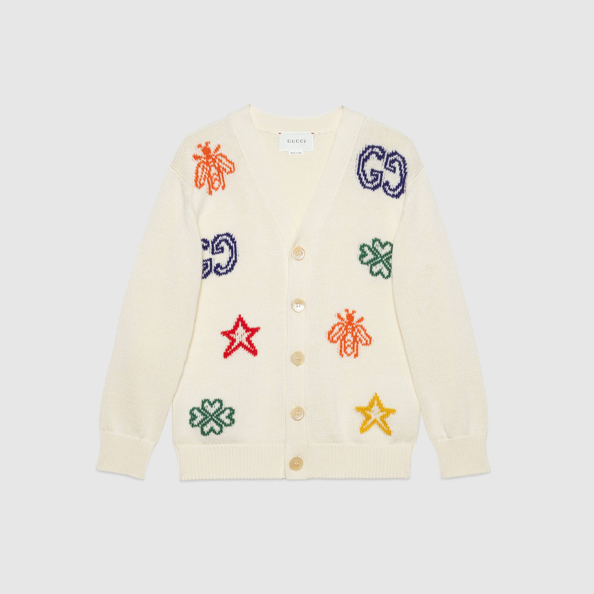 Boys & Girls White Embroidery Cardigan