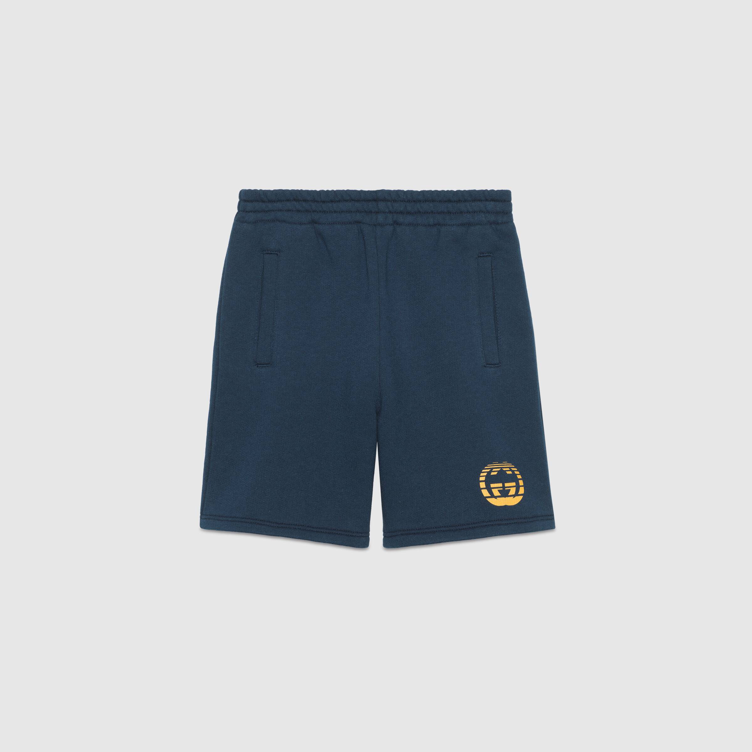 Boys Blue Logo Cotton Shorts