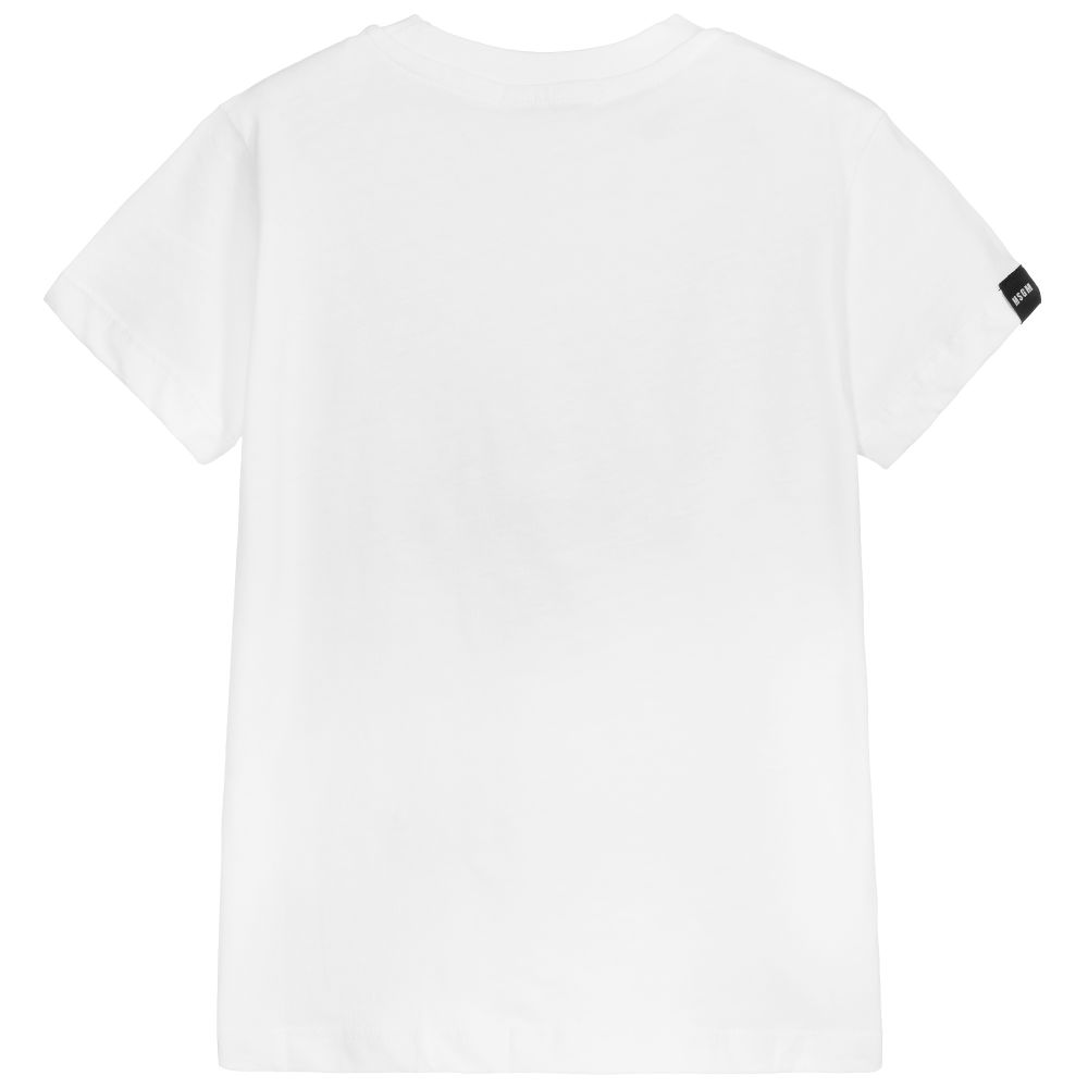 Boys & Girls White Logo Cotton T-Shirt