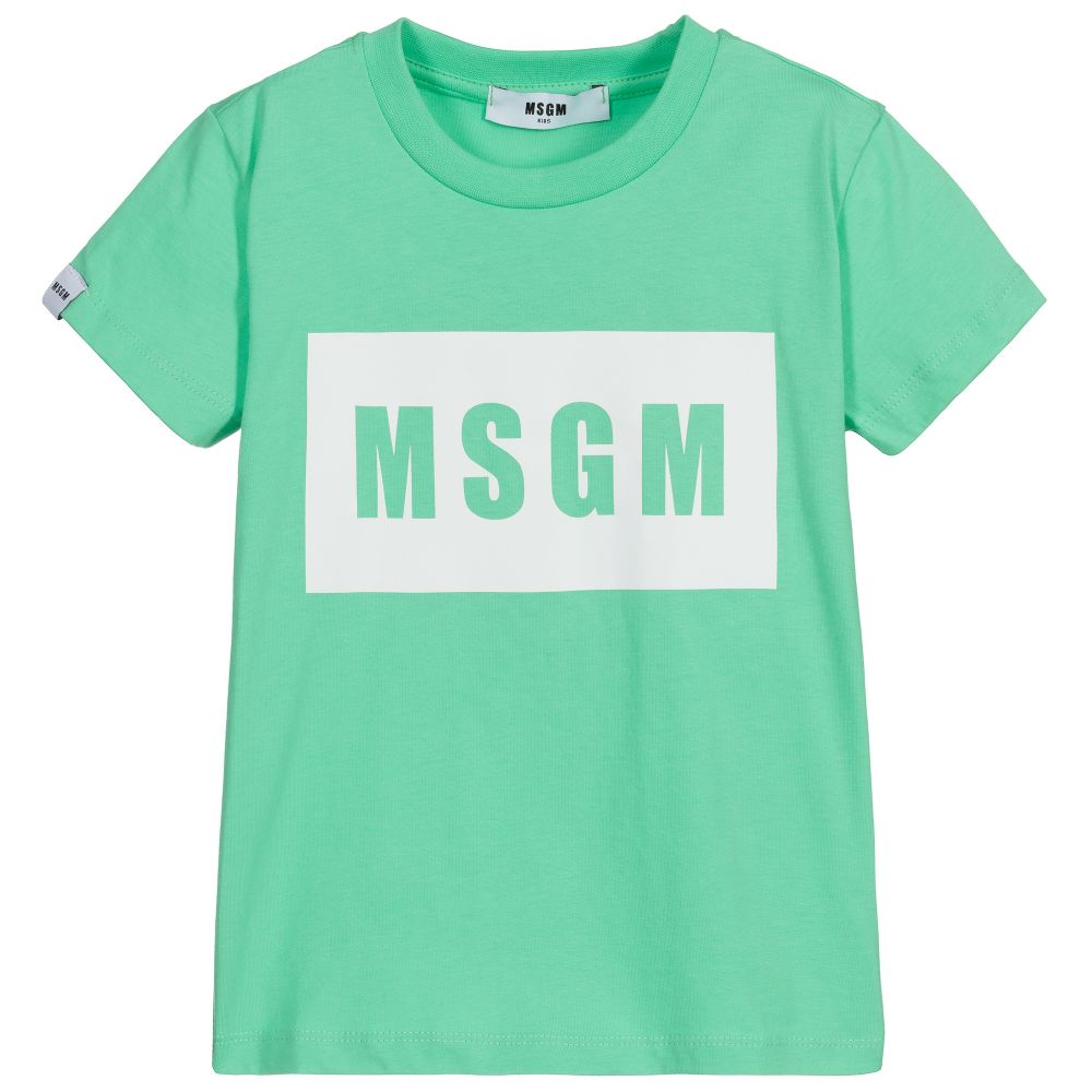 Boys & Girls Mint Green Cotton T-Shirt