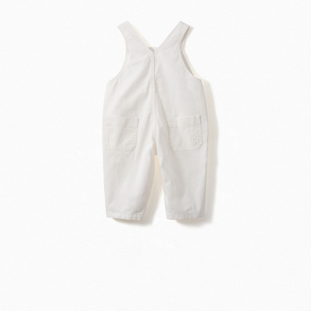 Baby Boys & Girls White Cotton Trousers