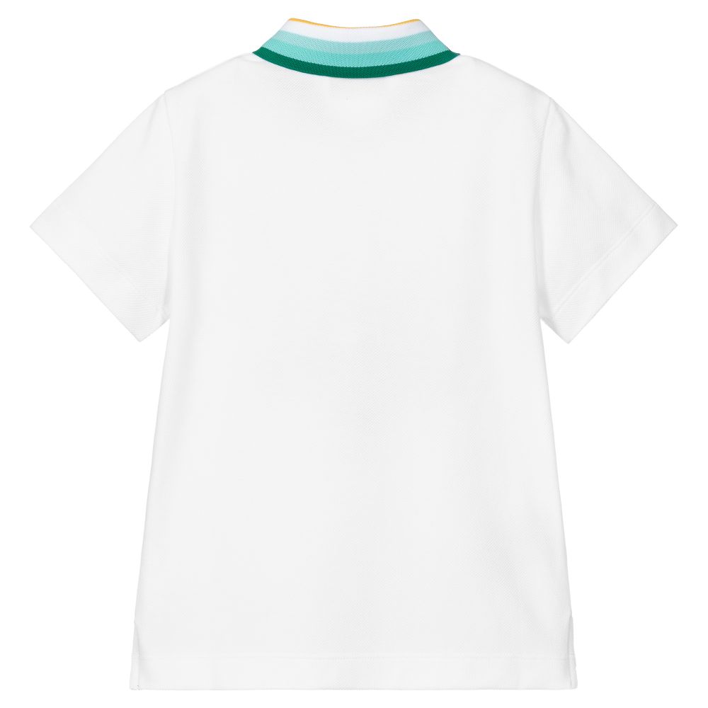 Boys White FF Cotton Polo Shirt