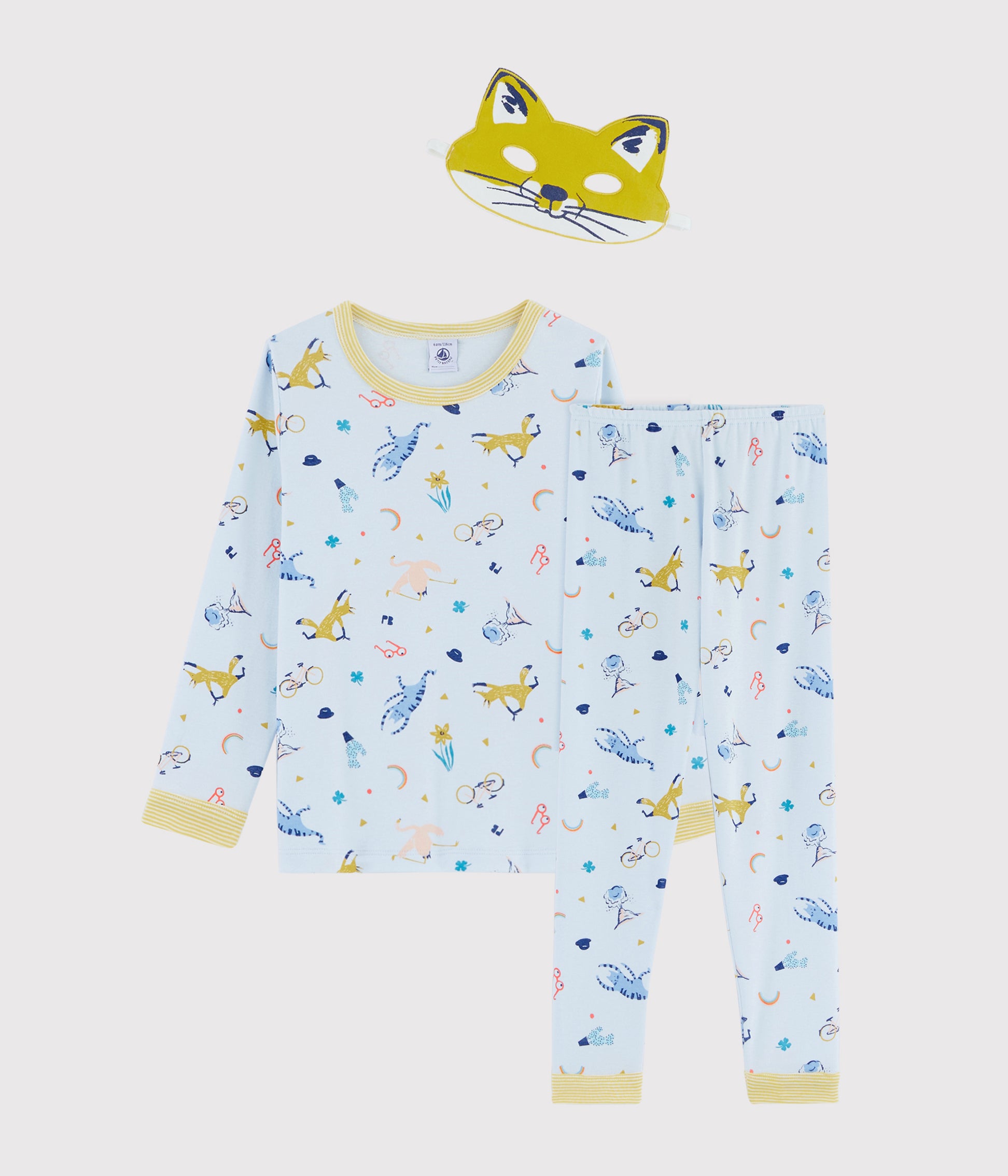 Boys Light Blue Fox Cotton Nightwear Sets