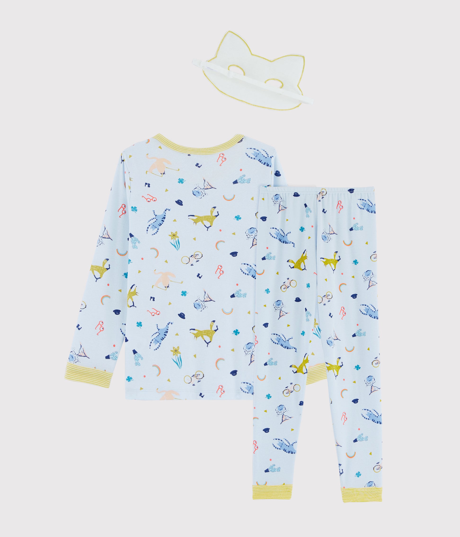 Boys Light Blue Fox Cotton Nightwear Sets