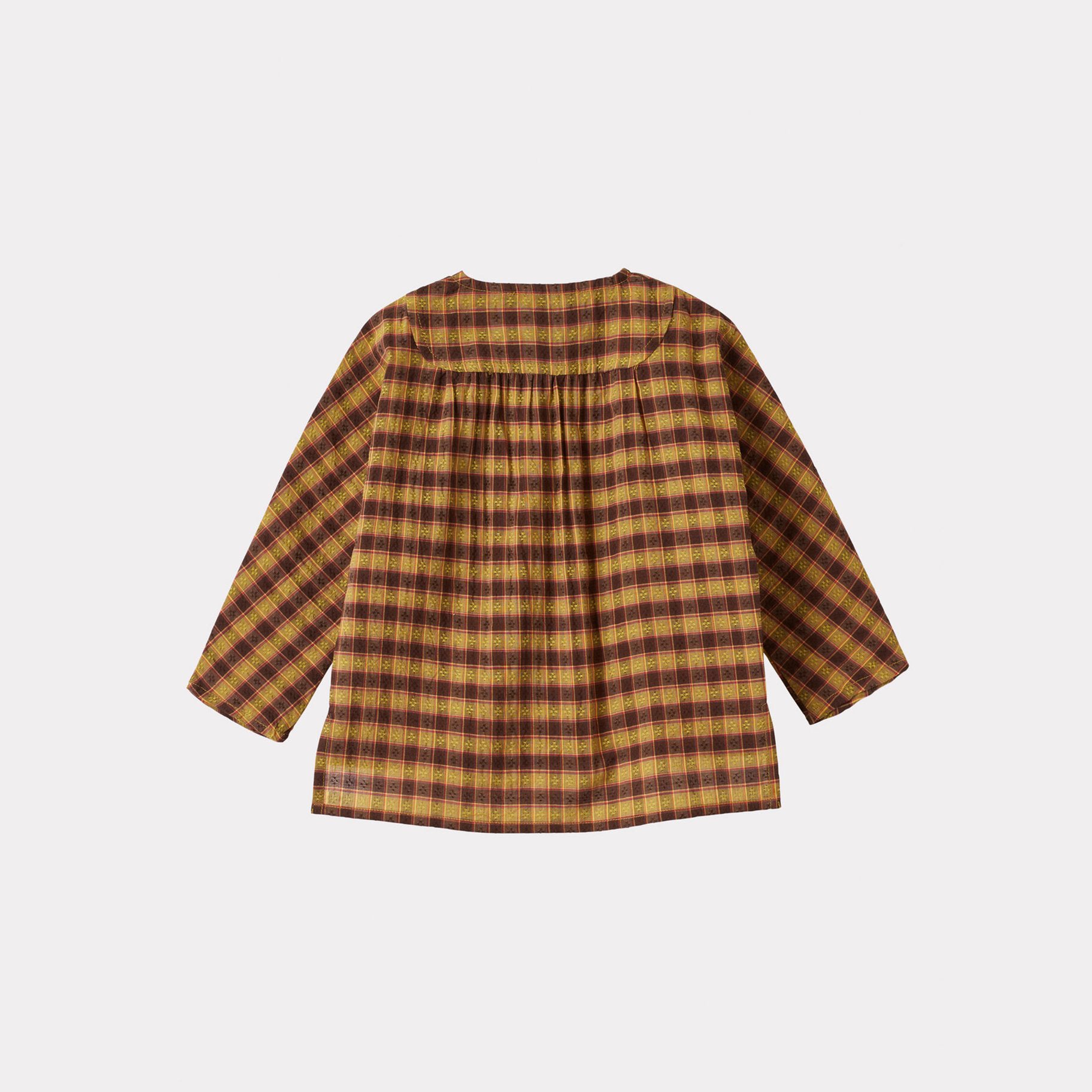 Baby Boys & Girls Yellow Check Cotton Shirt