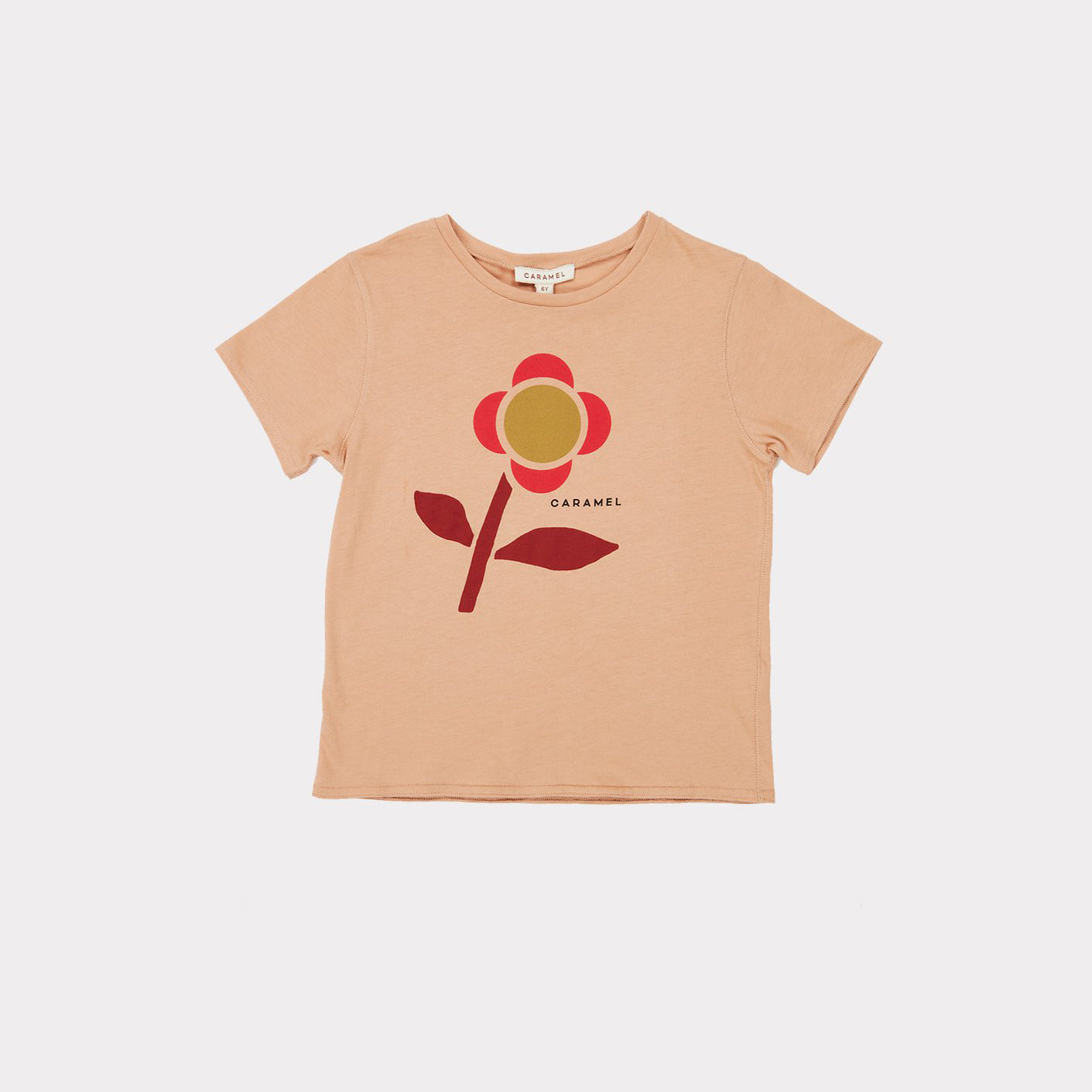 Boys & Girls Camel Flower Cotton T-Shirt