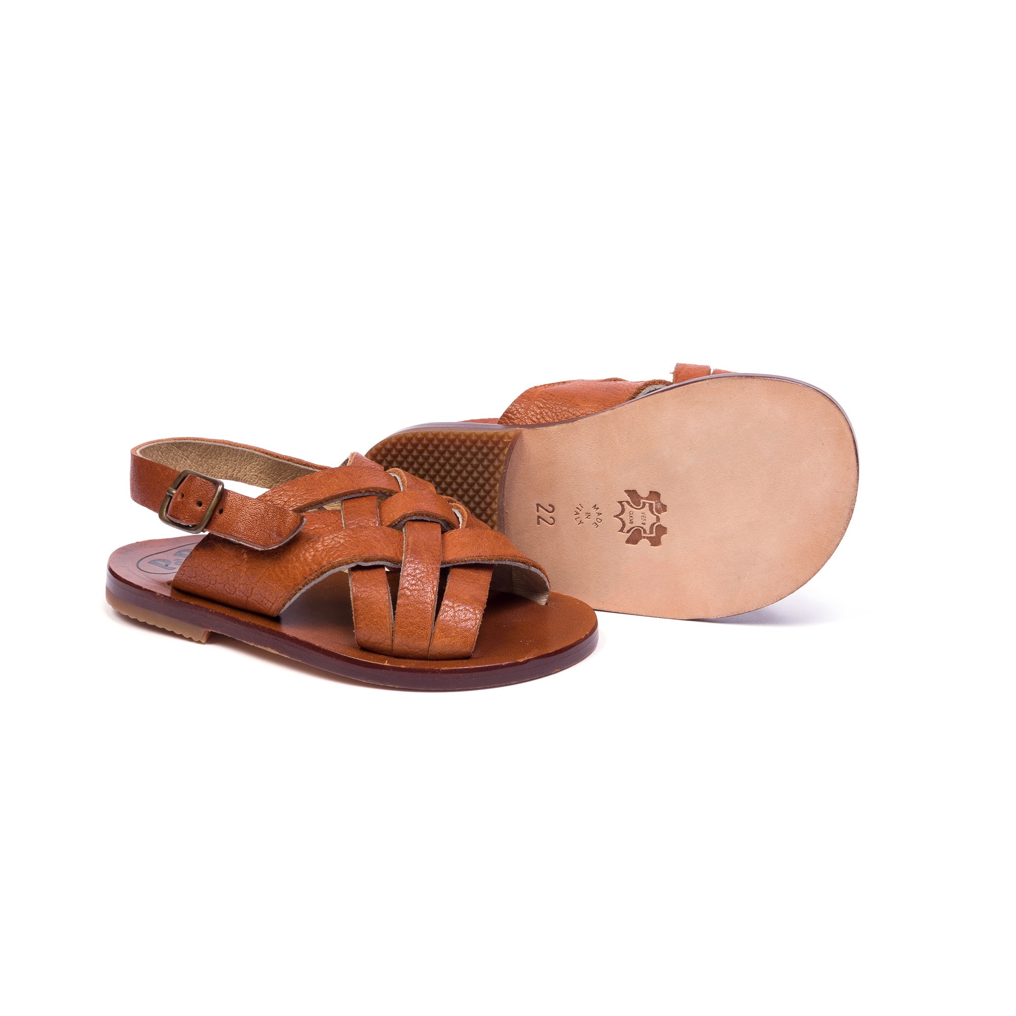 Boys & Girls Brown Leather Sandals