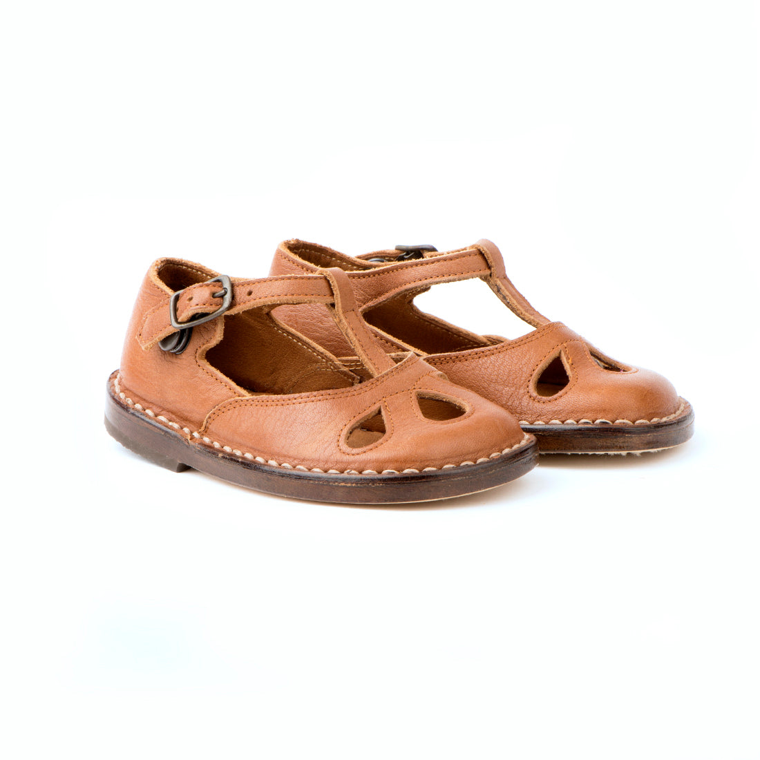 Boys & Girls Brown Leather Sandals