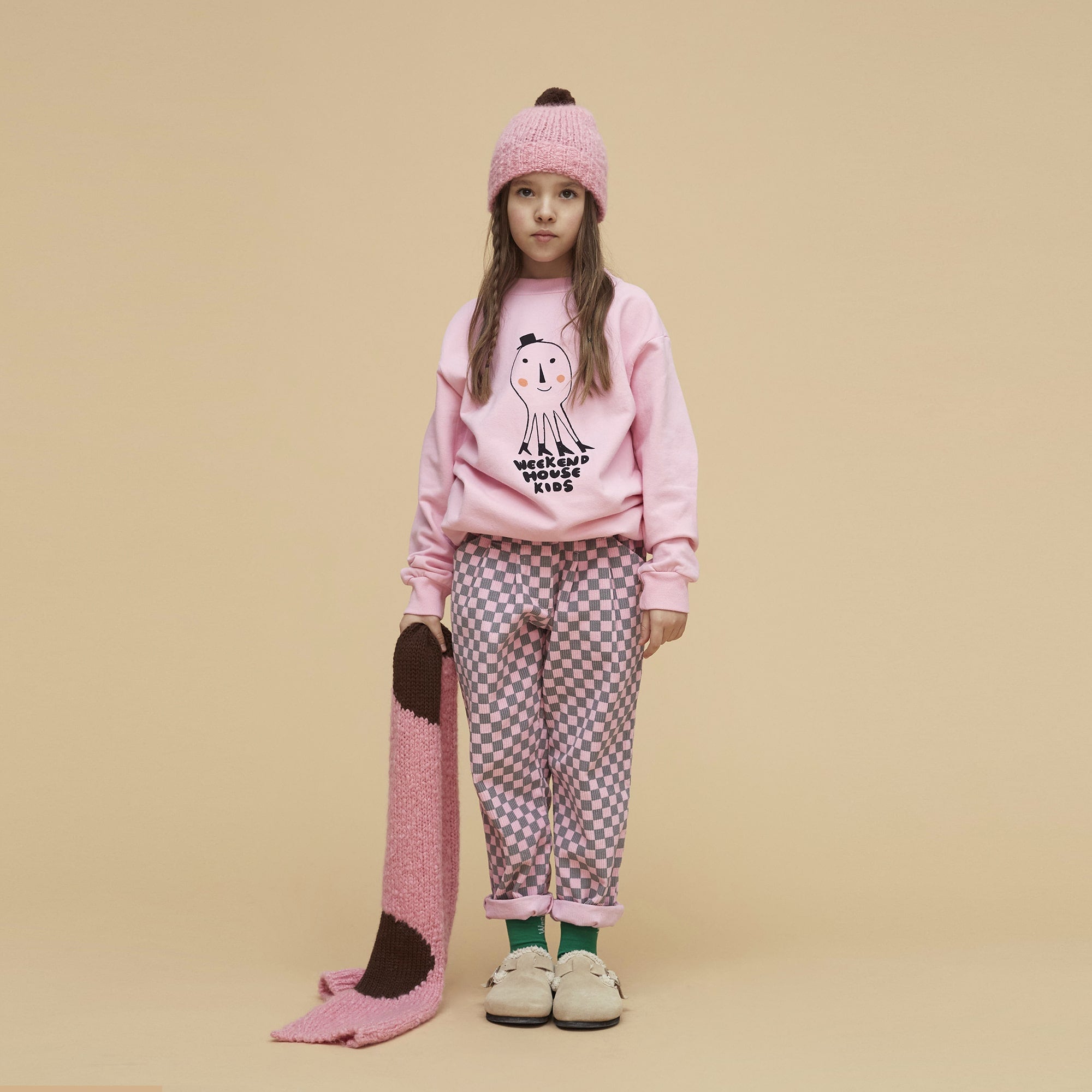Boys & Girls Pink Printed Cotton Sweatshirt