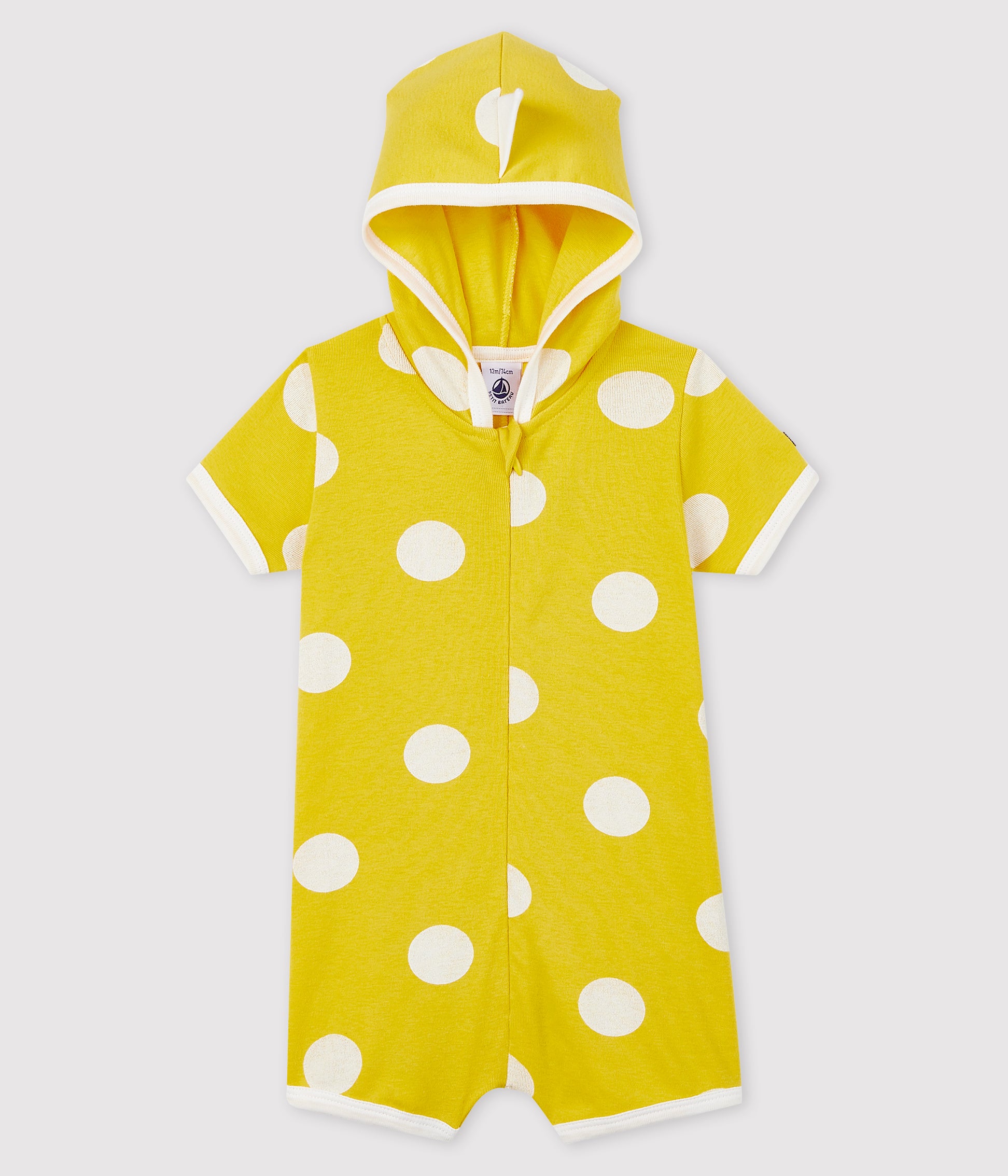 Baby Boys & Girls Light Yellow Cotton Rompers