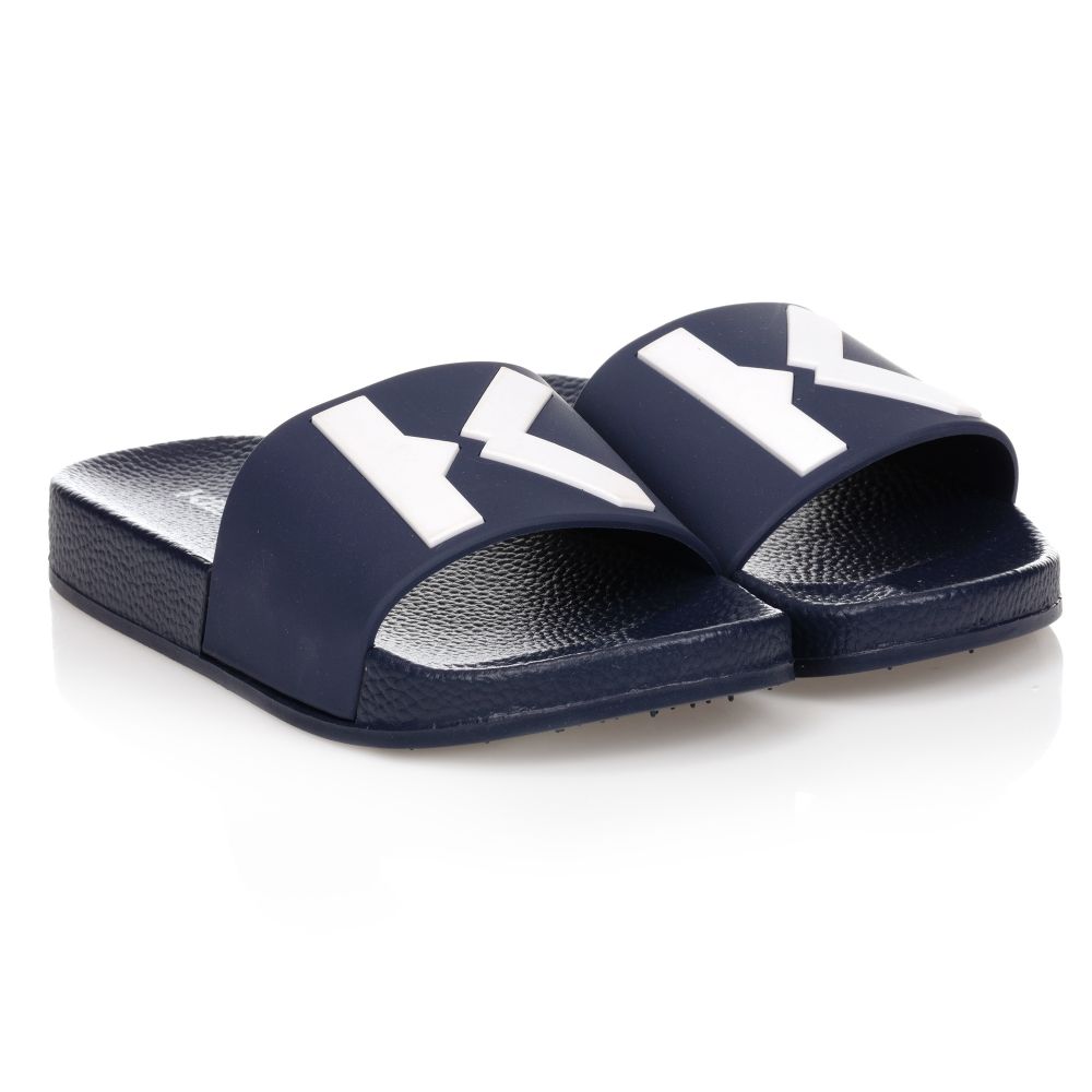 Boys & Girls Navy Logo Sandals