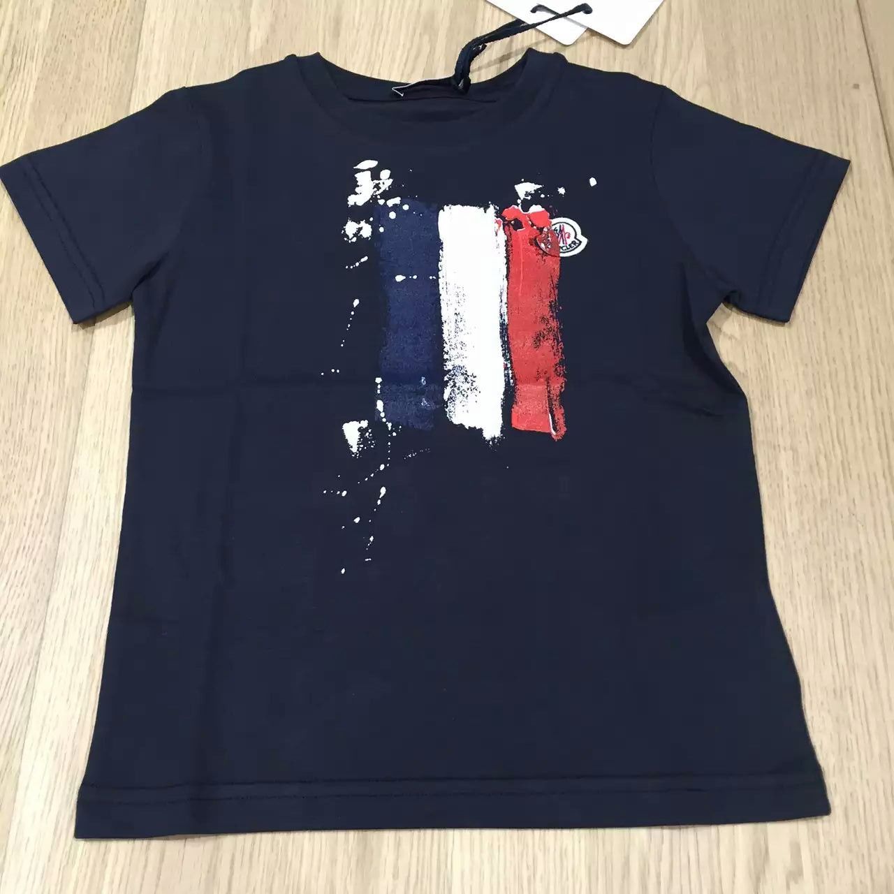 Boys&Girls Navy Blue Flag Printed Cotton T-Shirt - CÉMAROSE | Children's Fashion Store