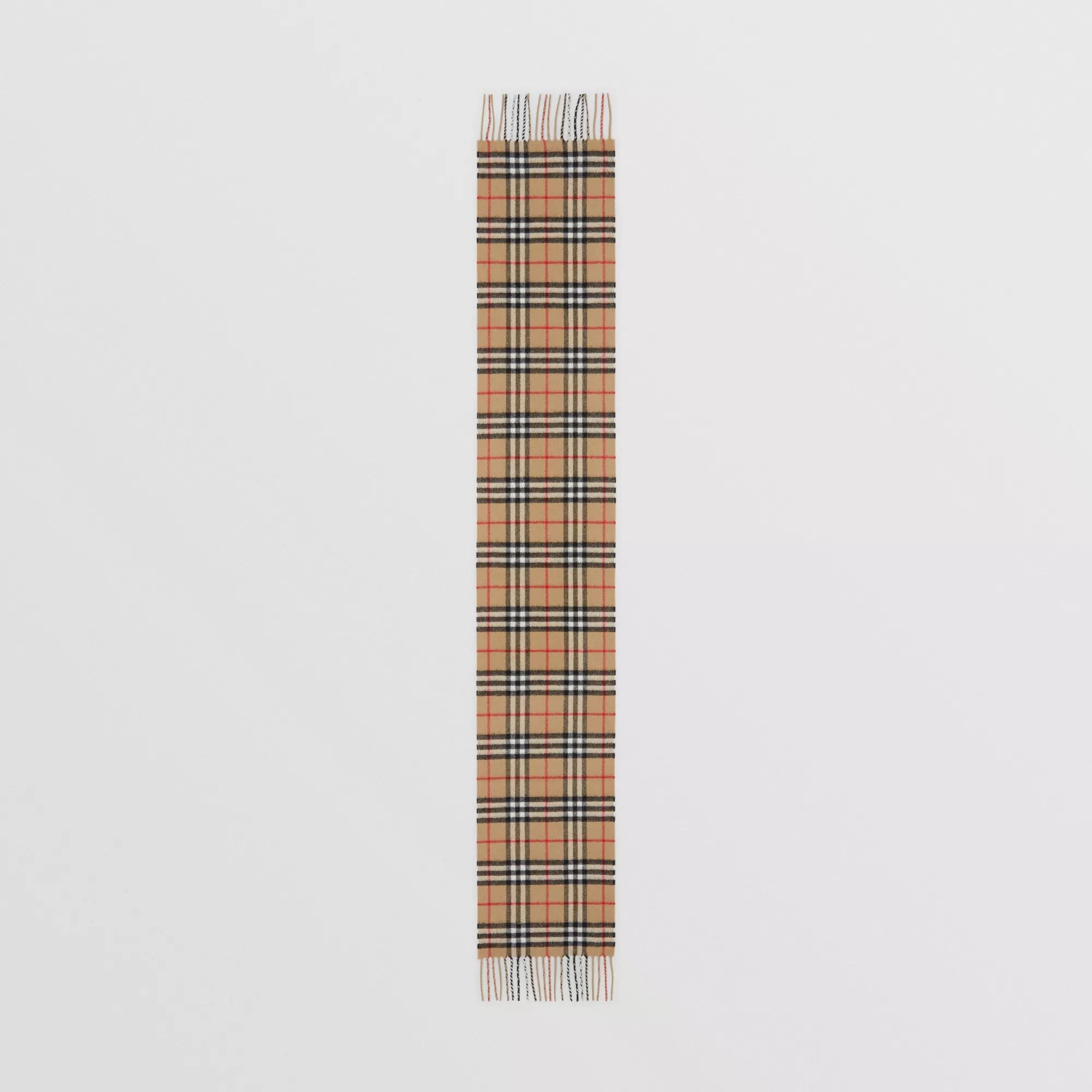 Boys & Girls Beige Check Cashmere Scarf