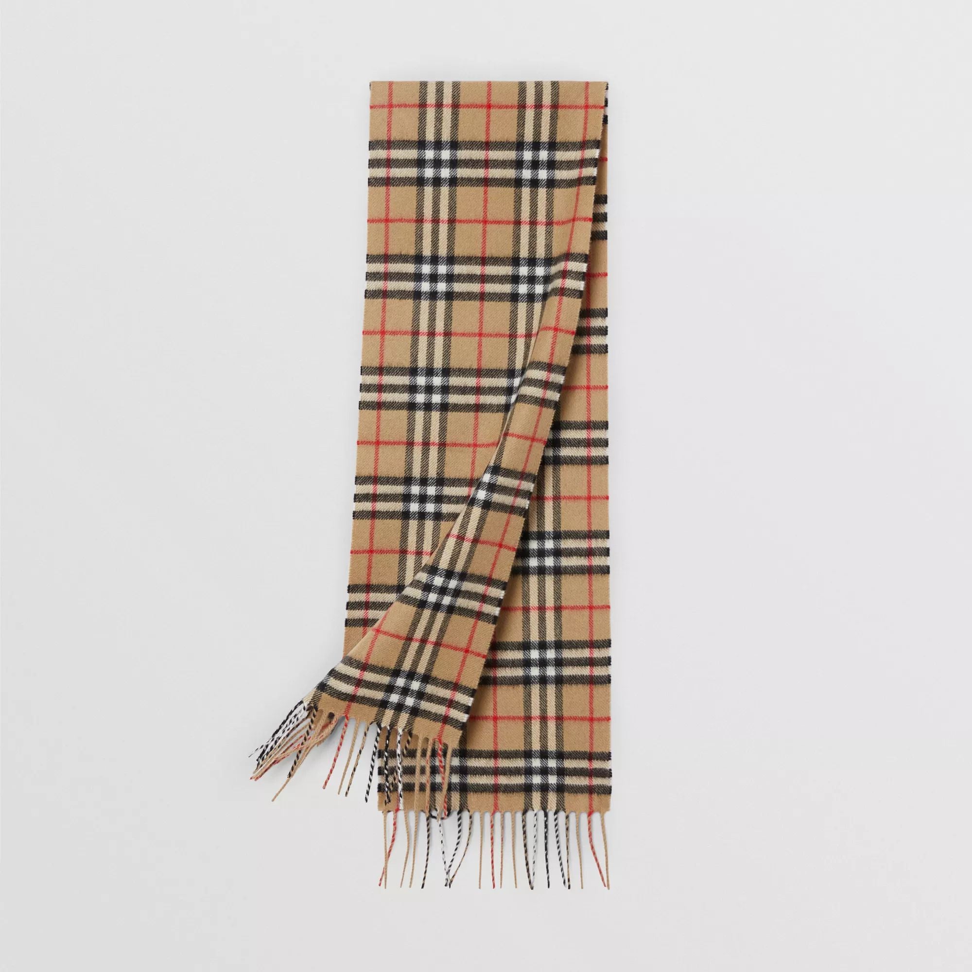 Boys & Girls Beige Check Cashmere Scarf