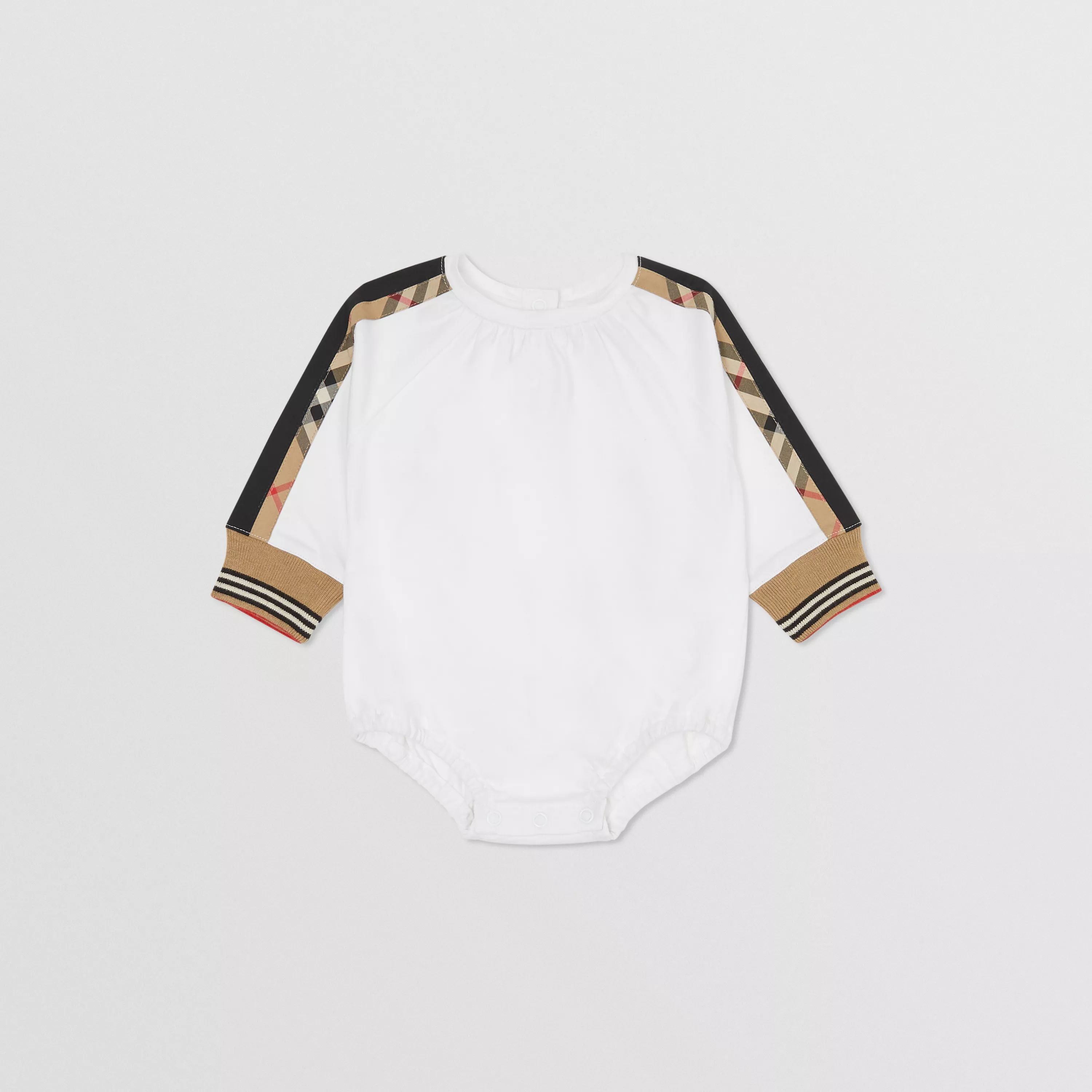 Baby Boys & Girls White Cotton Babysuit