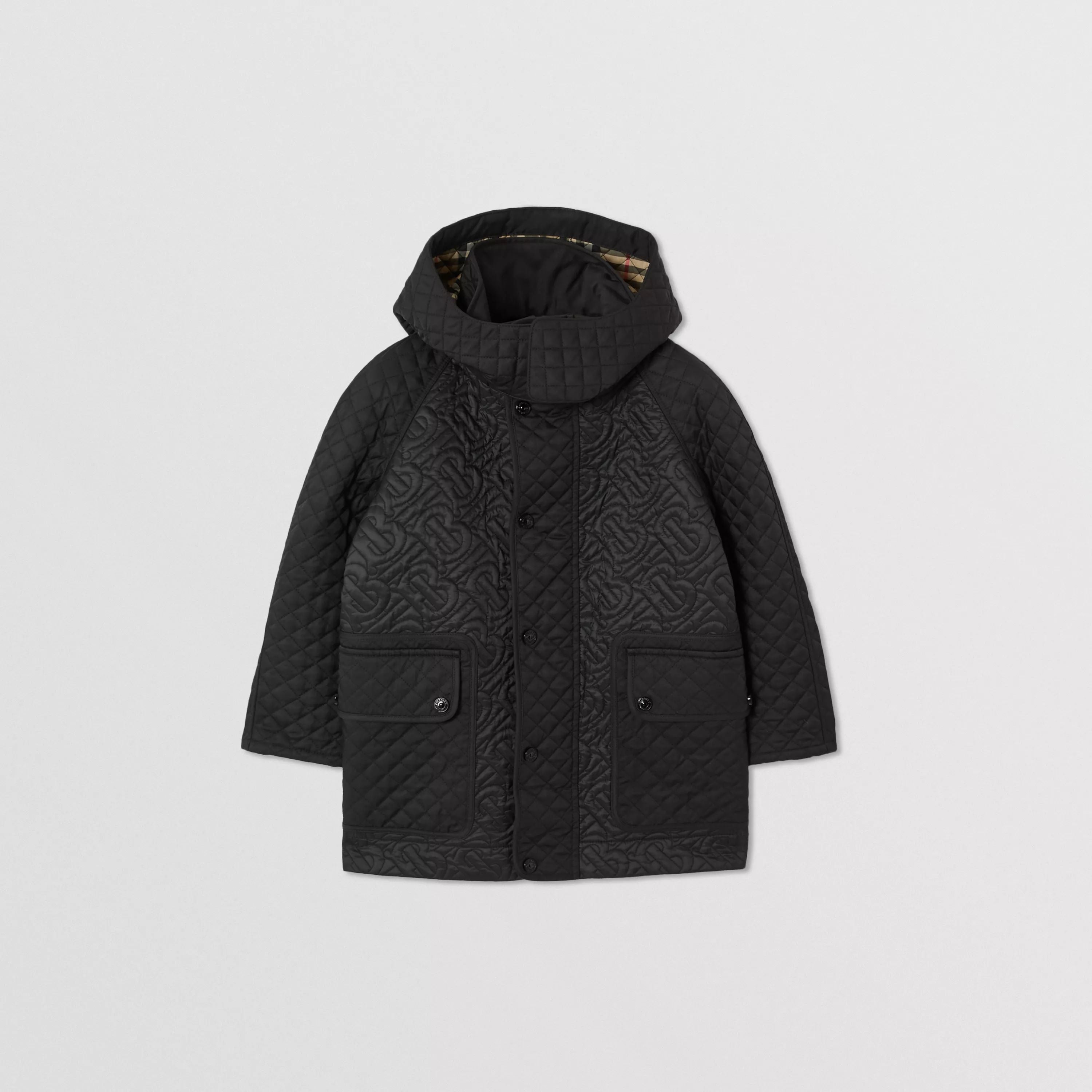 Boys Black Logo Coat