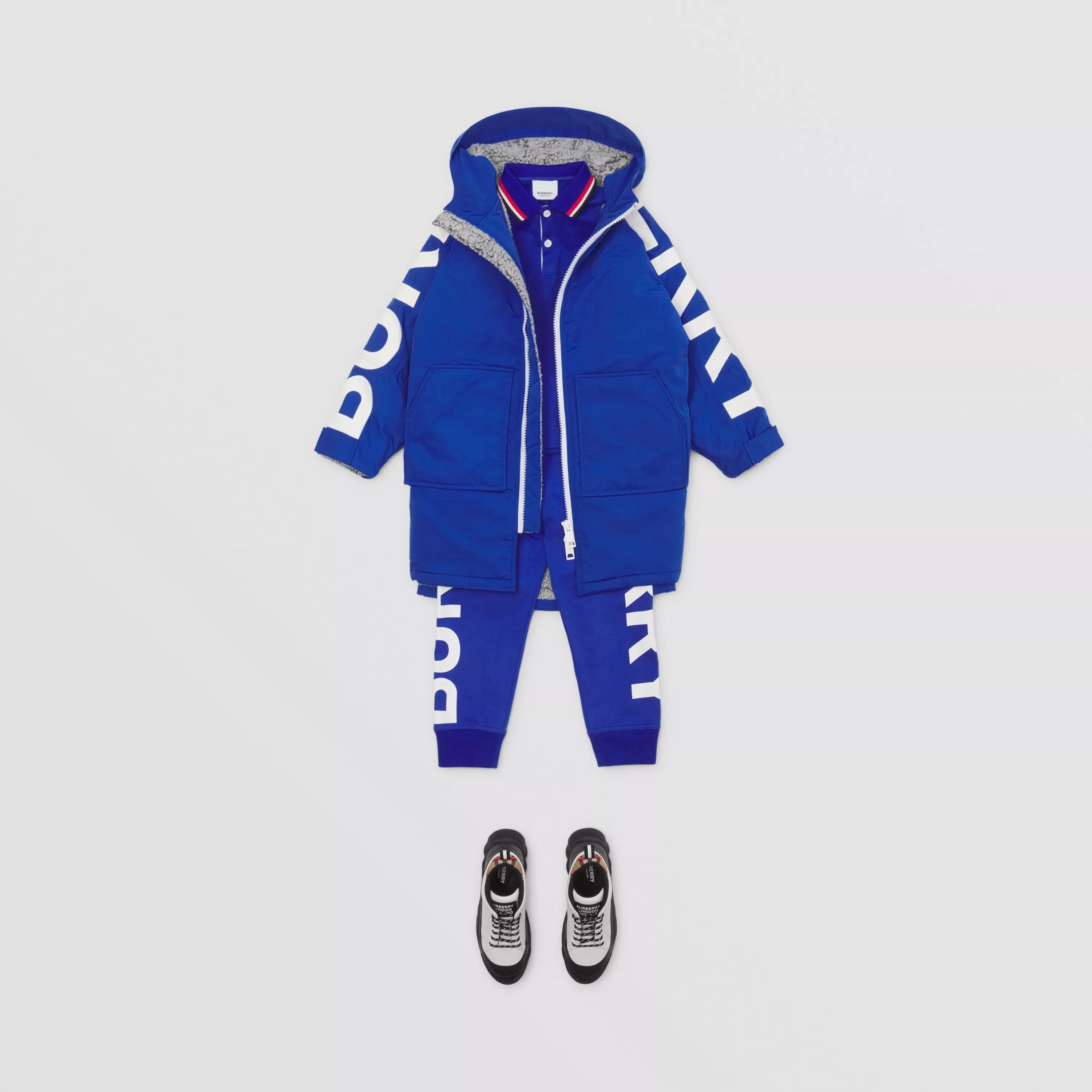 Boys Blue Logo Cotton Trousers