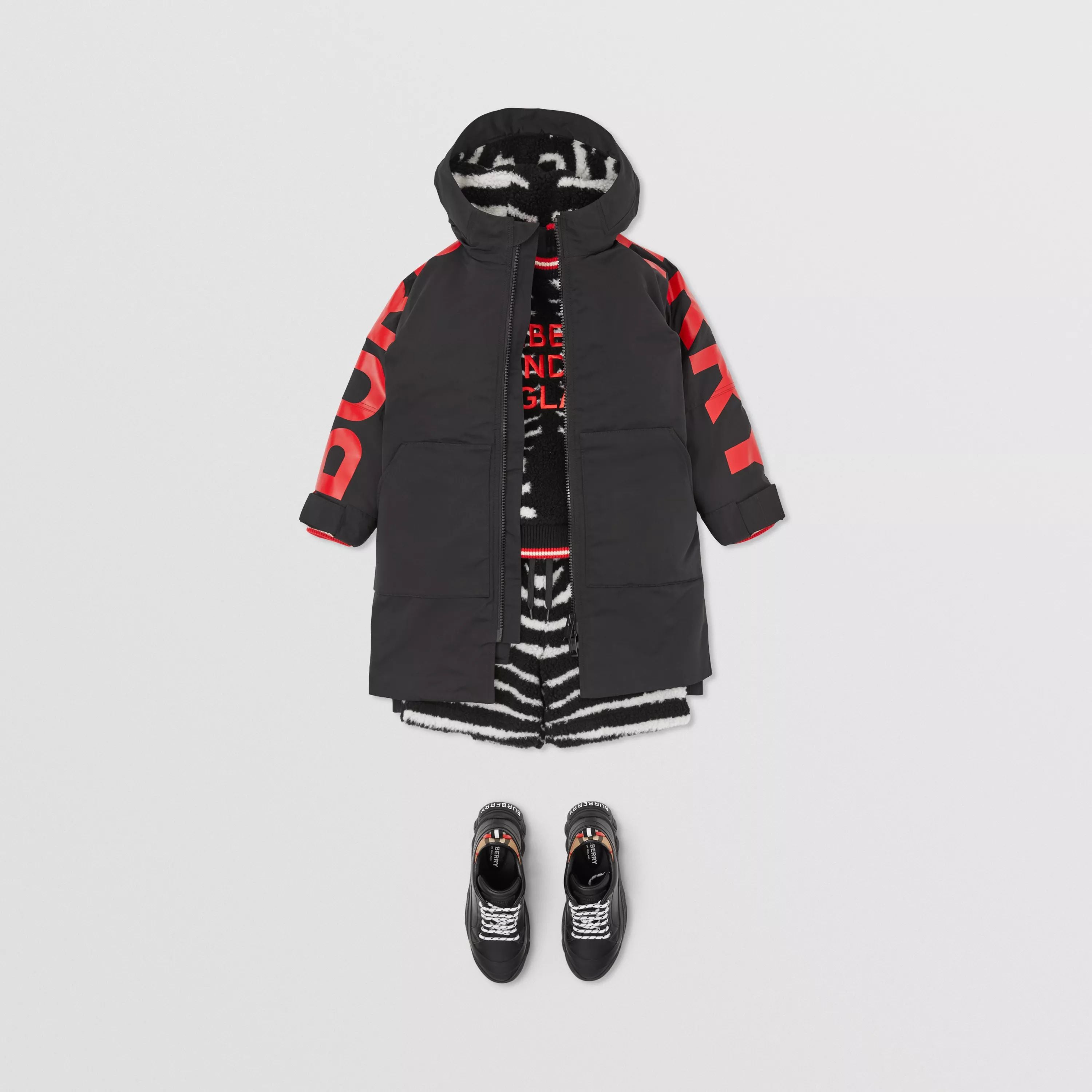 Boys Black Logo Padded Coat