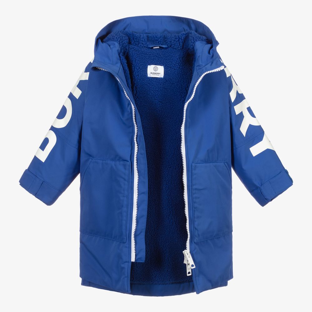 Boys Blue Logo Padded Coat