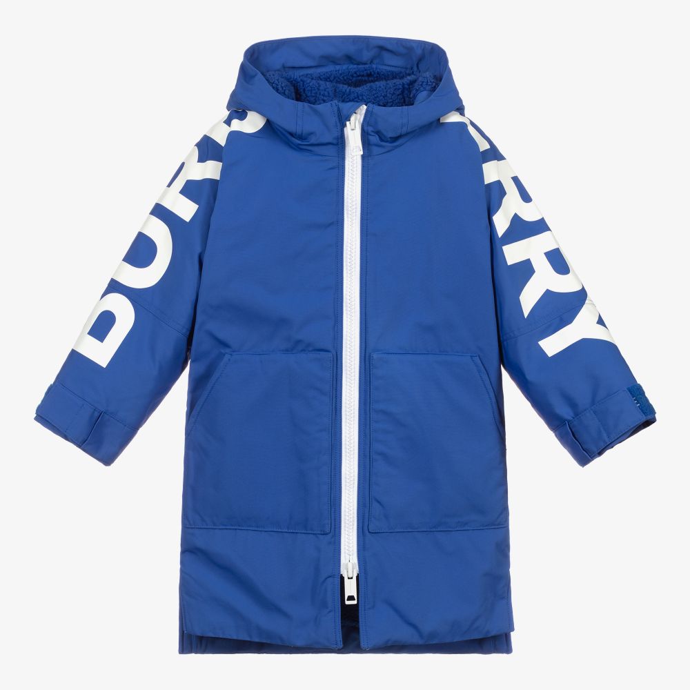 Boys Blue Logo Padded Coat