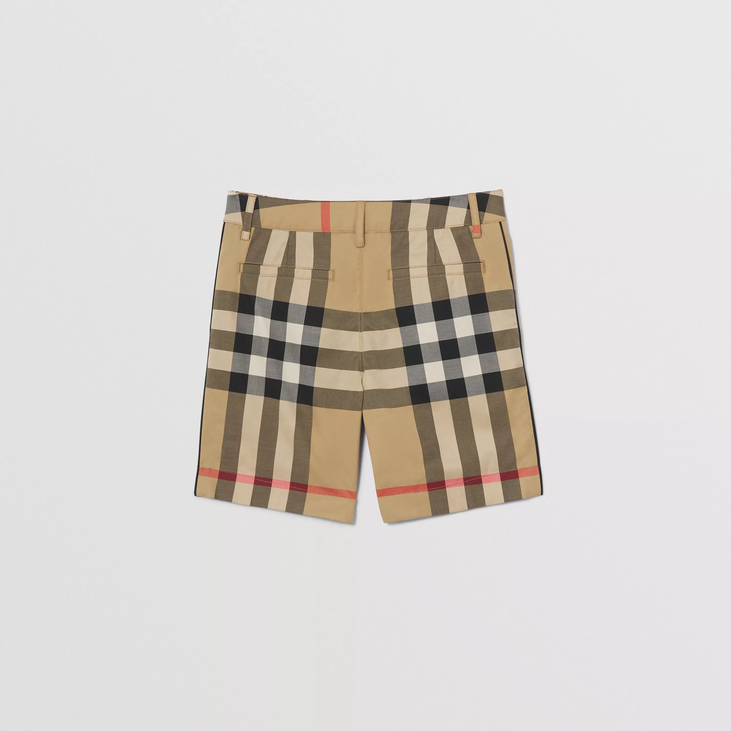 Boys Beige Check Cotton Shorts