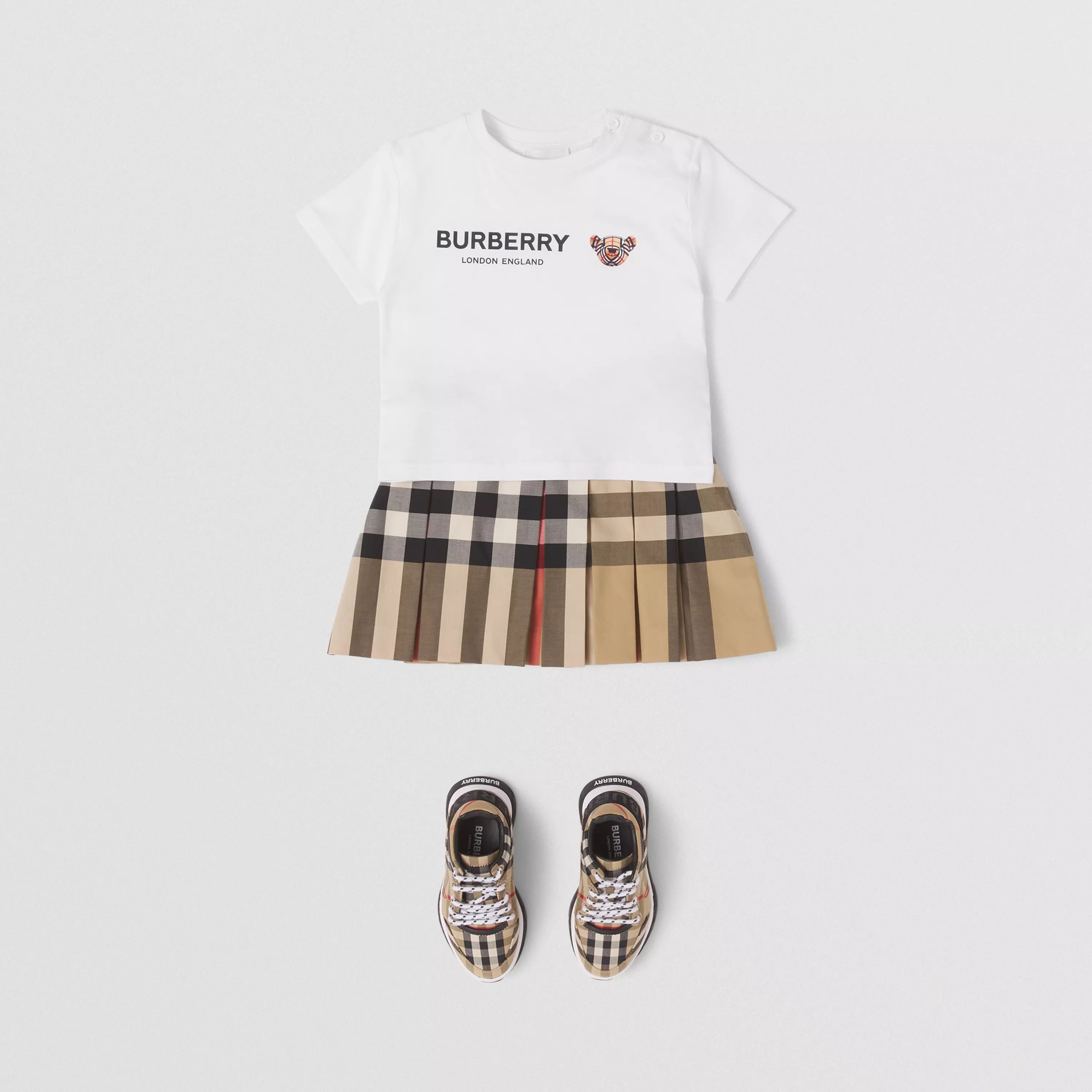 Baby Boys & Girls White Logo Cotton T-Shirt