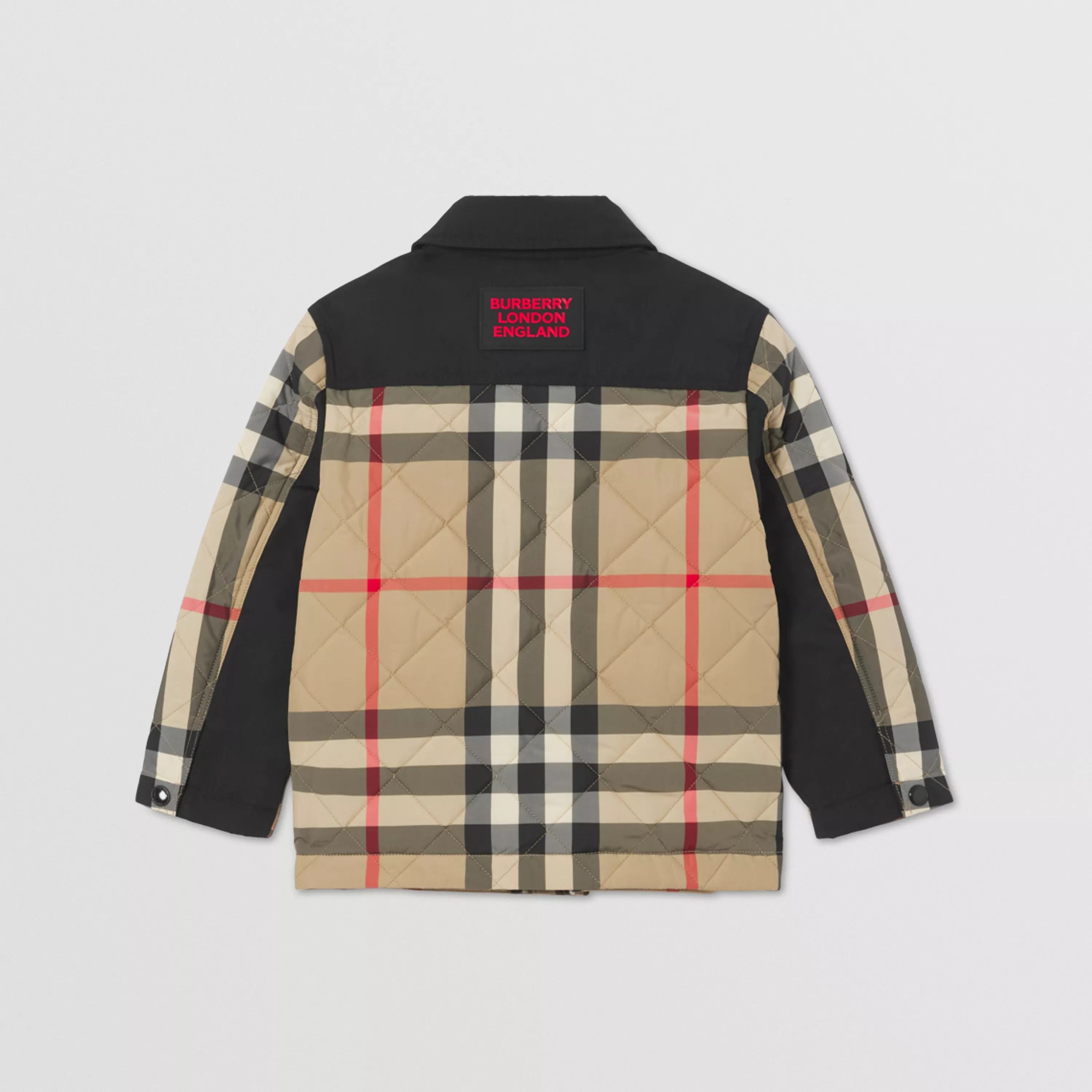 Boys Beige Check Coat