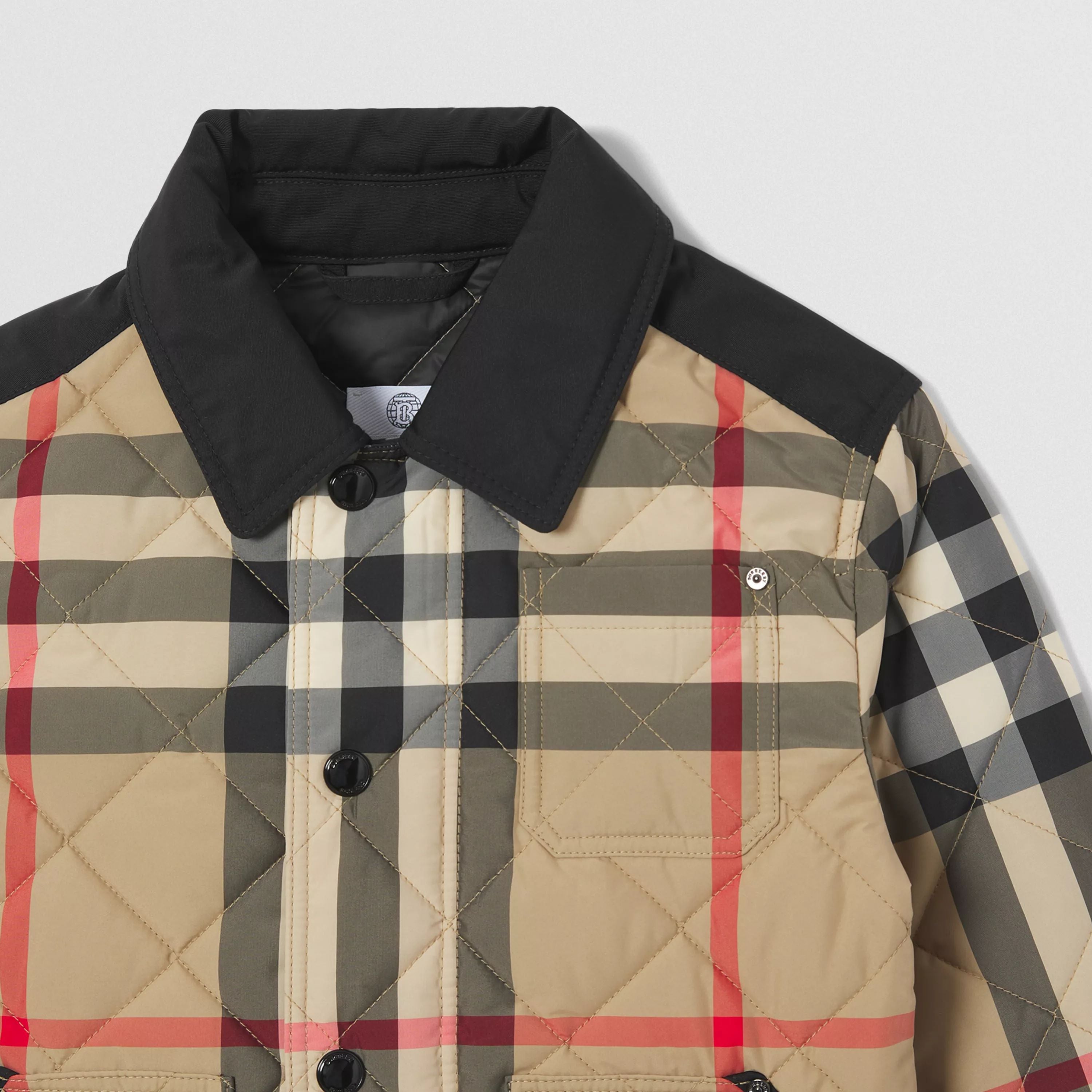 Boys Beige Check Coat