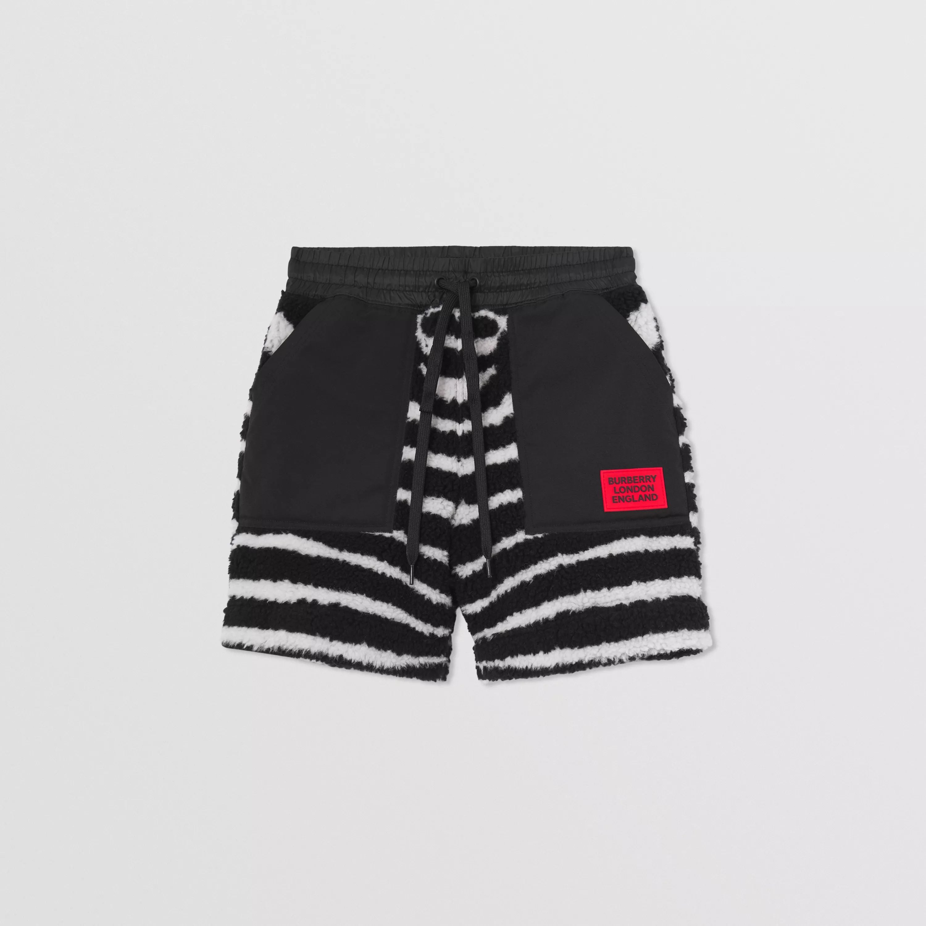 Boys Black Zebra Pattern Shorts