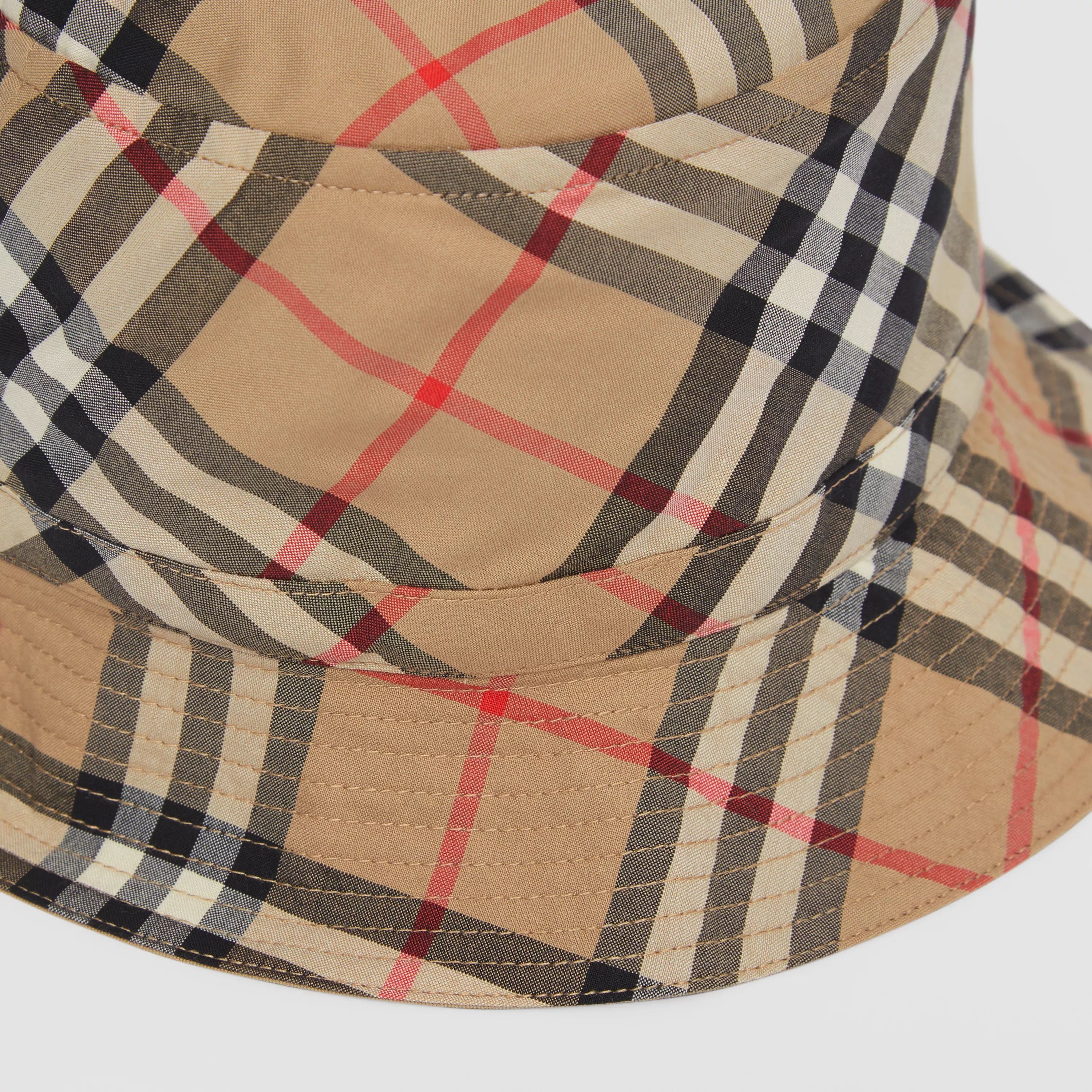 Boys & Girls Beige Check Cotton Hat