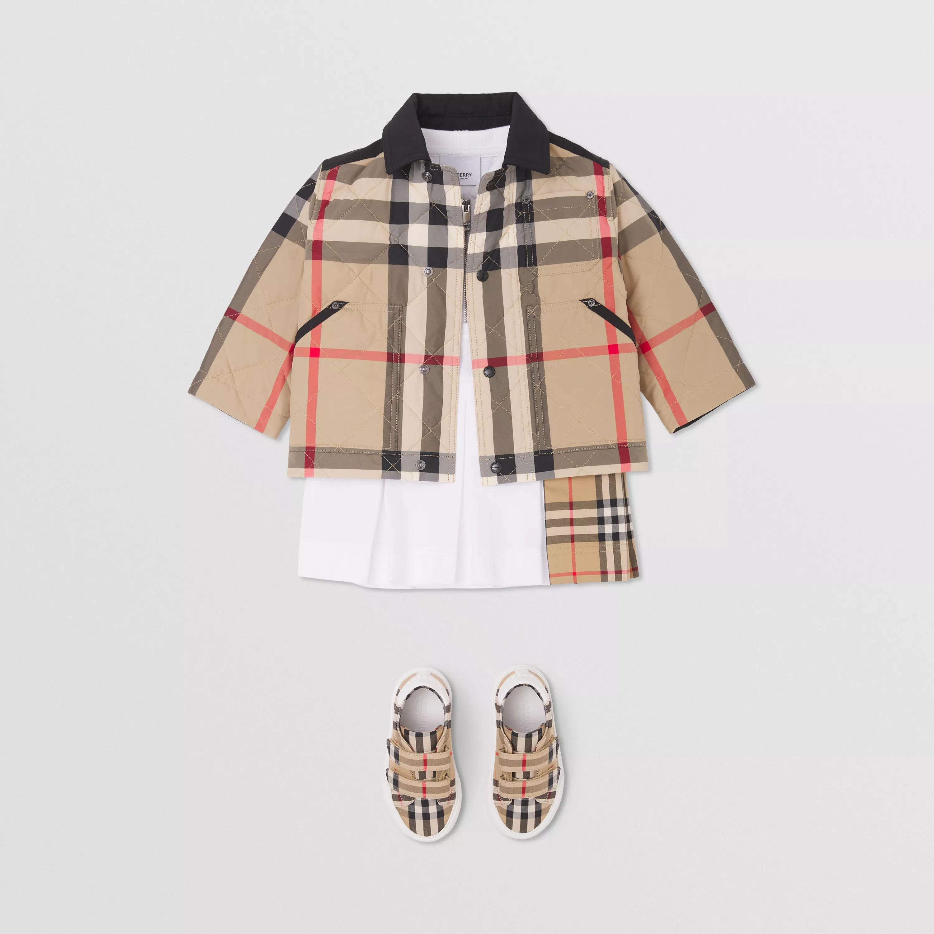 Baby Boys Beige Stripes Coat