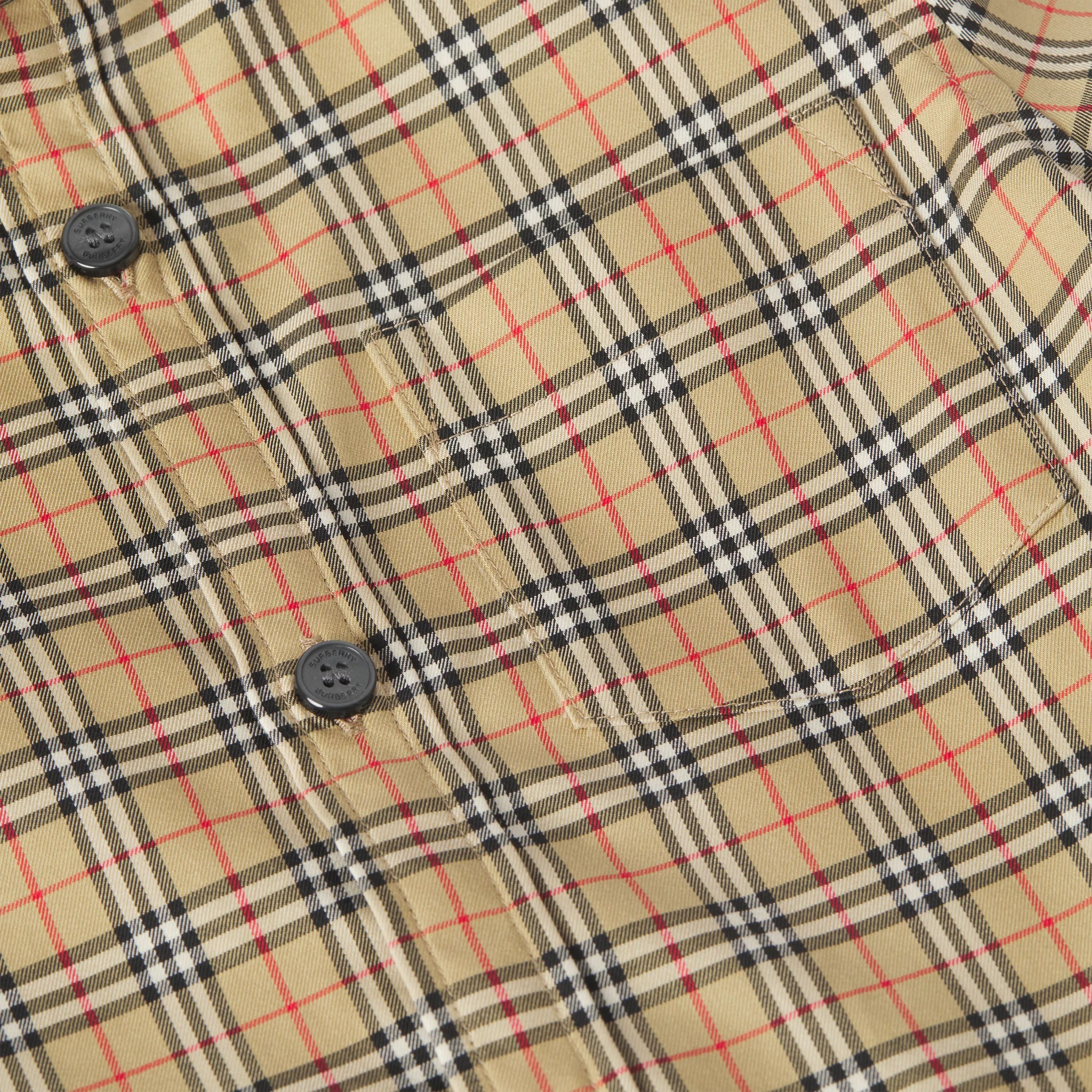 Baby Boys Beige Check Cotton Shirt