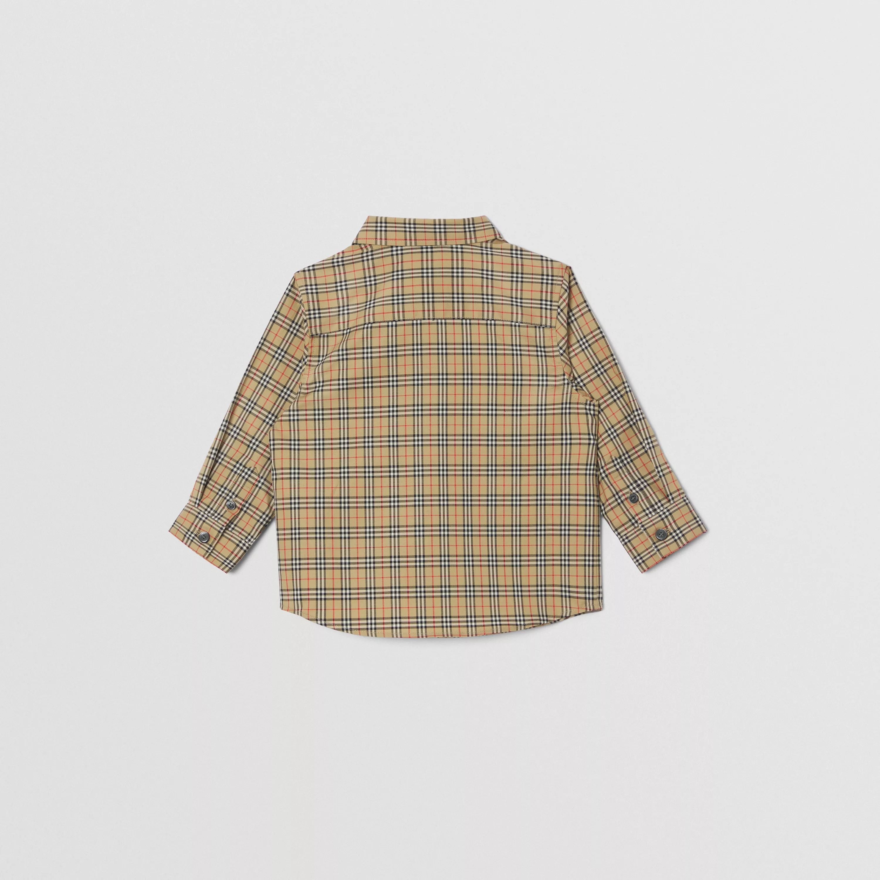 Baby Boys Beige Check Cotton Shirt