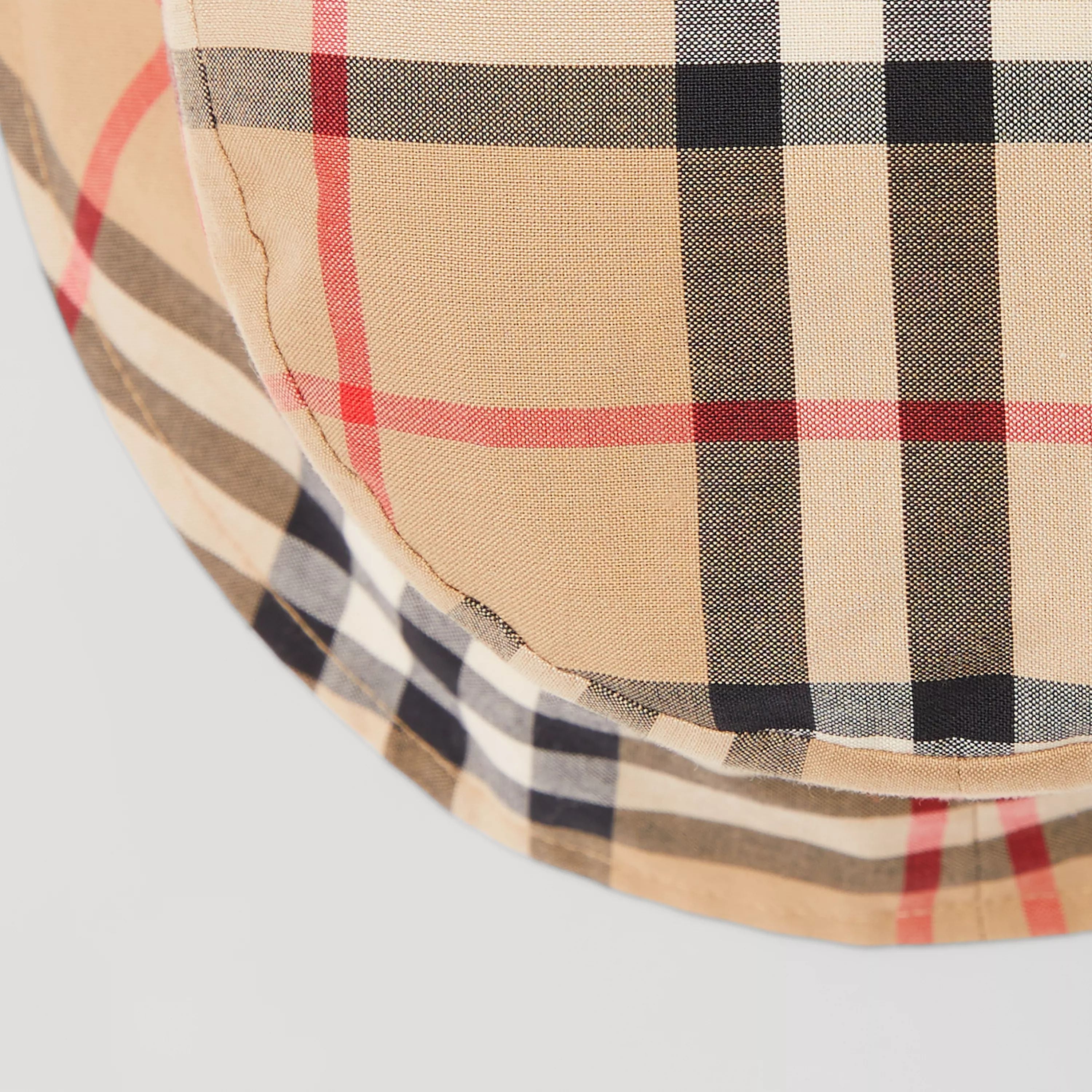 Baby Boys & Girls Beige Check Cotton Hat