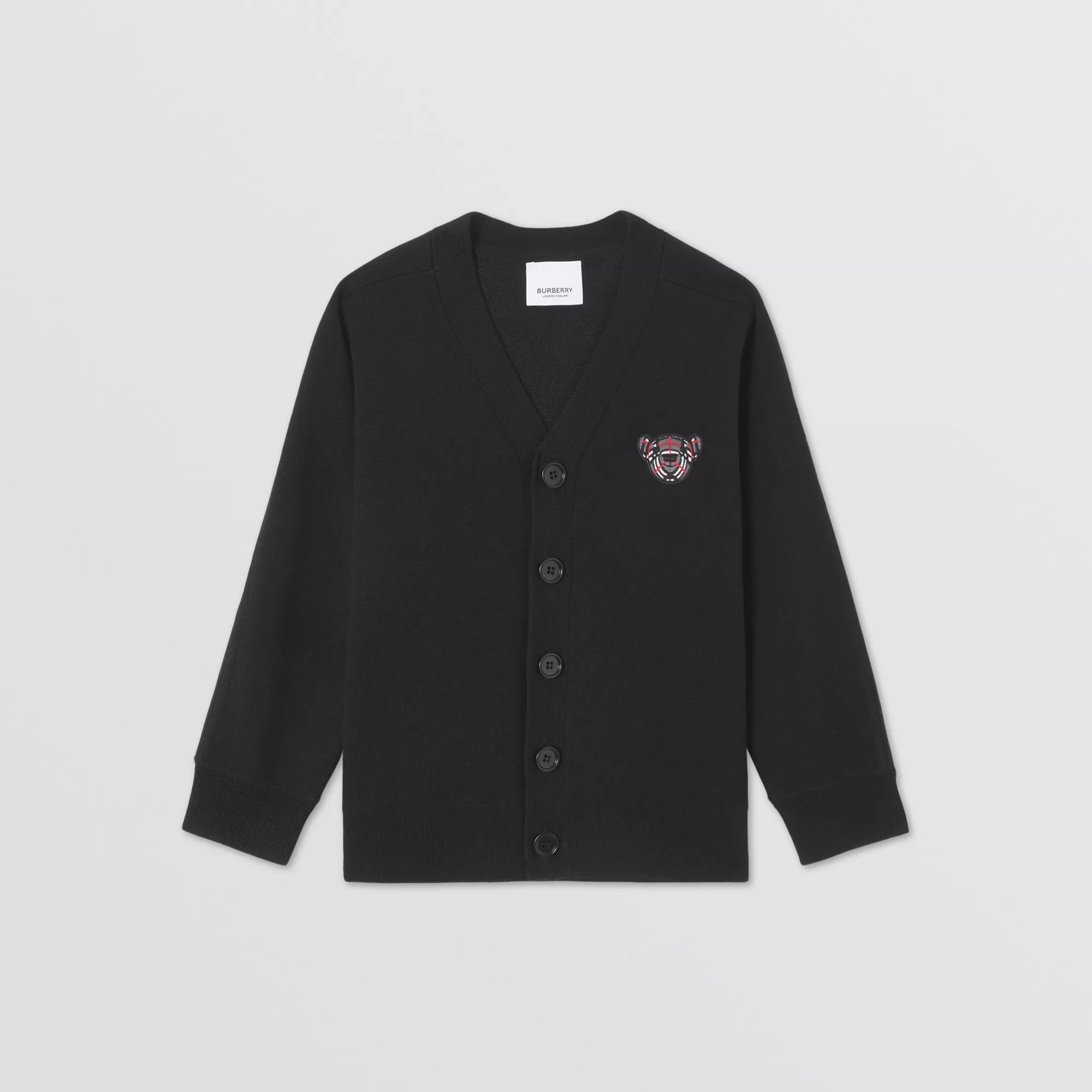 Boys Black Wool Cardigan