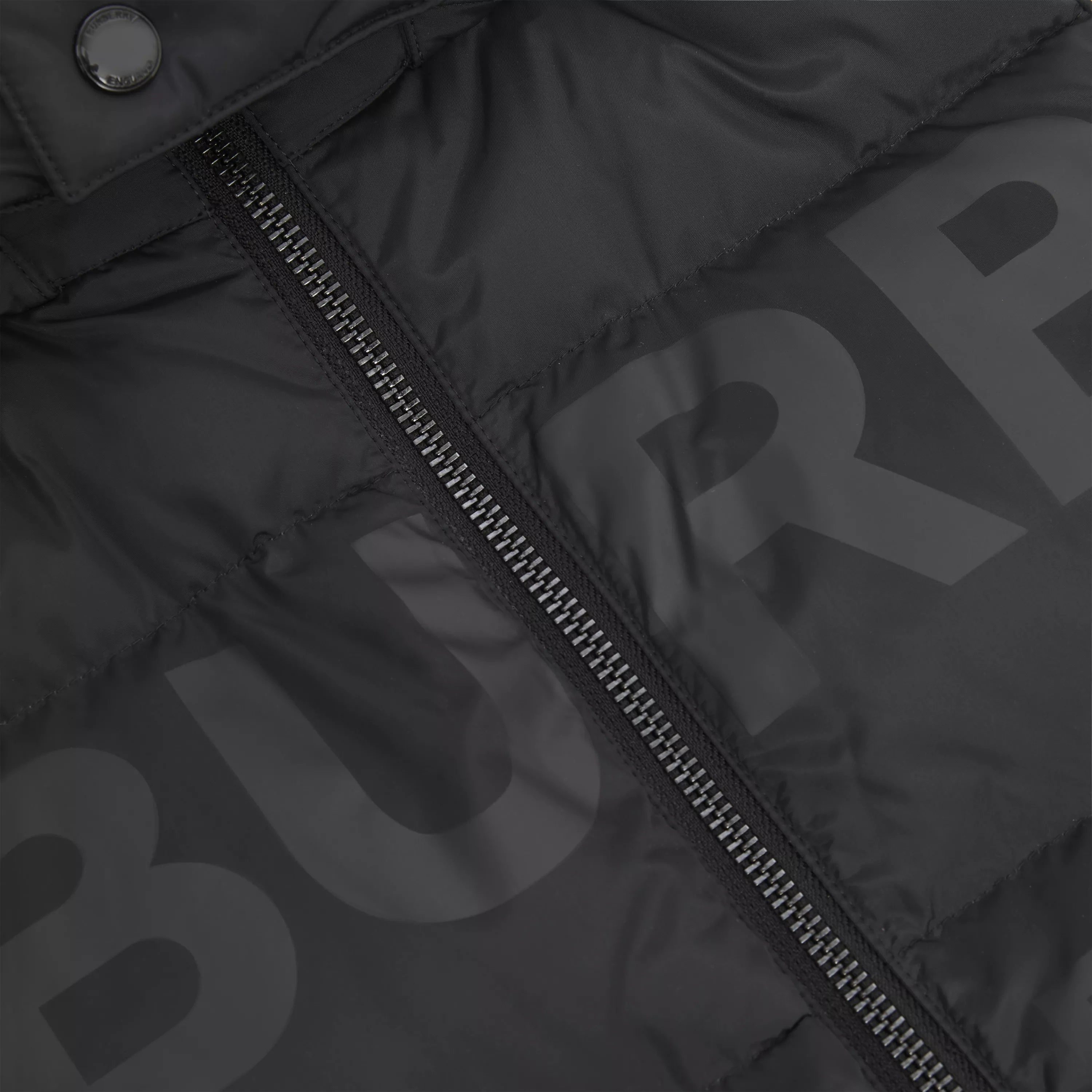 Boys Black Logo Padded Down Gilet