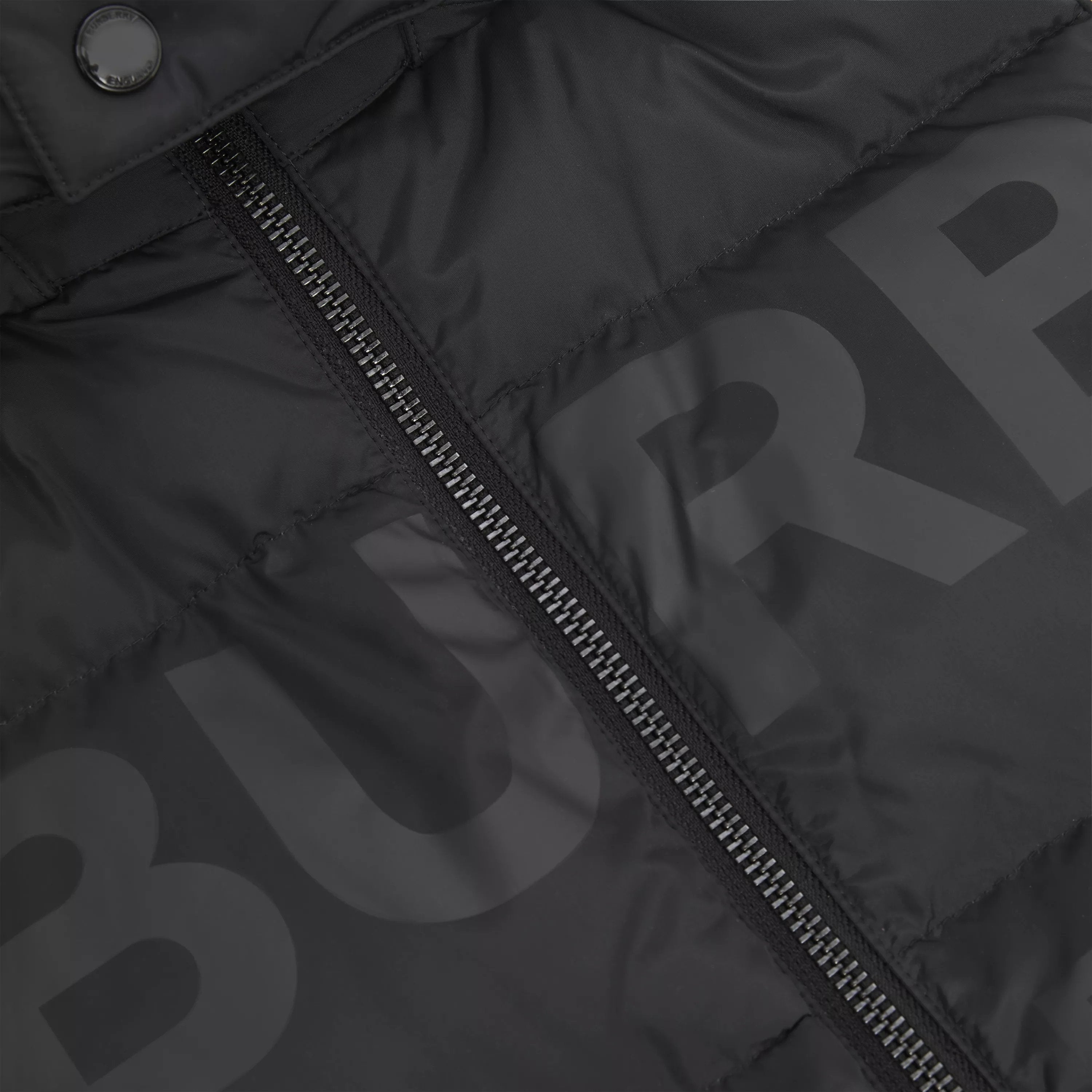 Boys Black Logo Padded Down Gilet