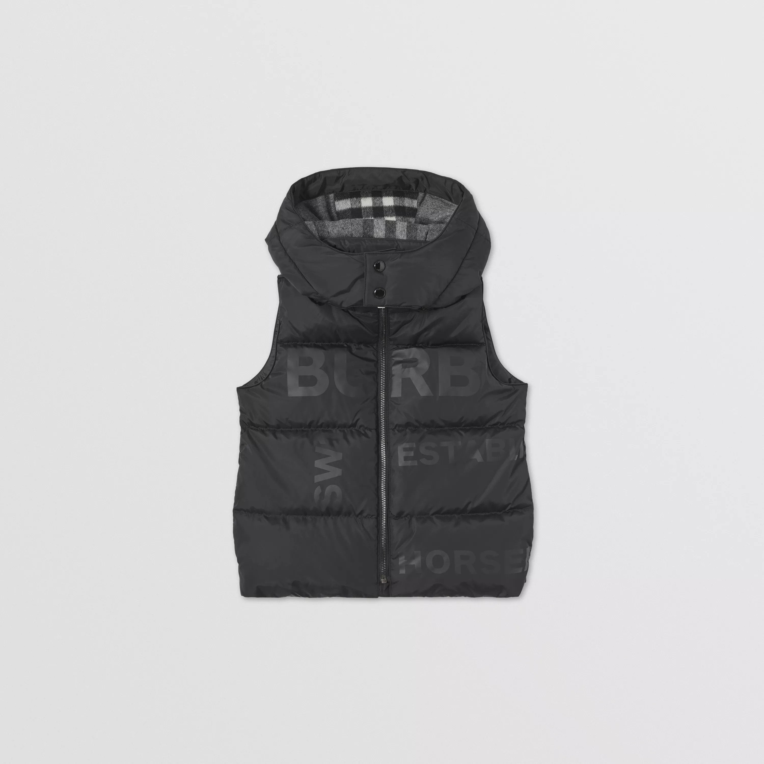 Boys Black Logo Padded Down Gilet