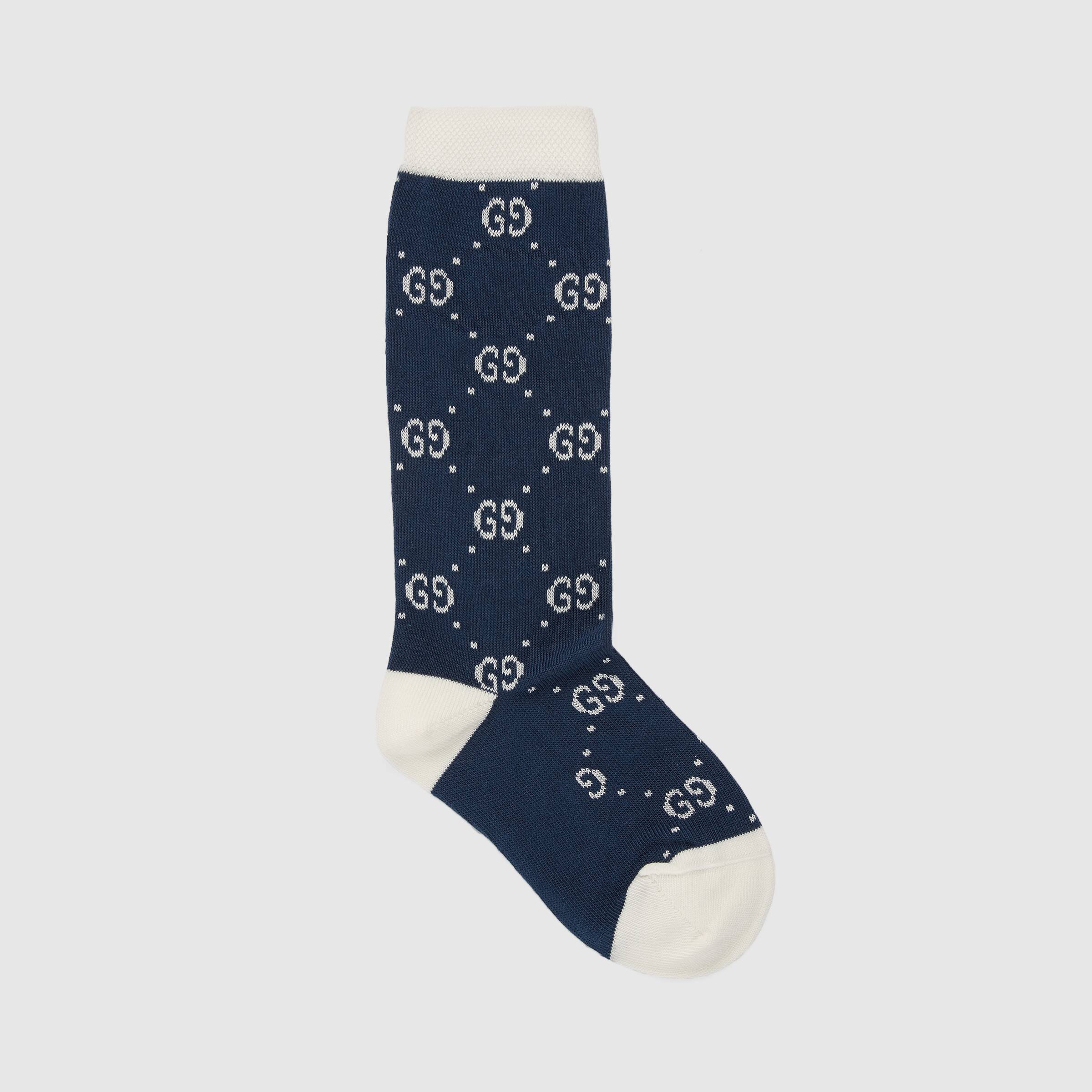 Boys & Girls Navy GG Logo Cotton Socks