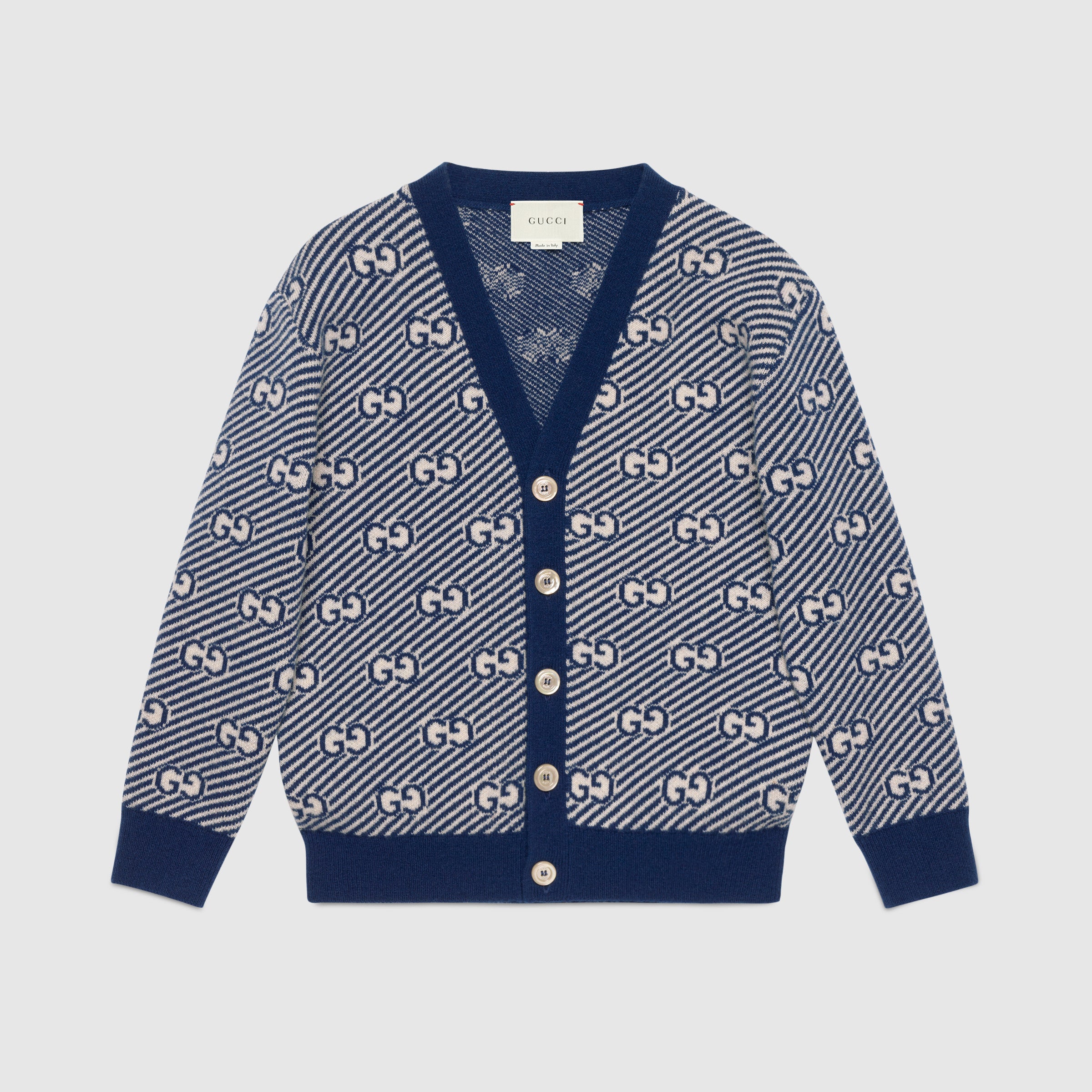 Boys Blue GG Wool Cardigan