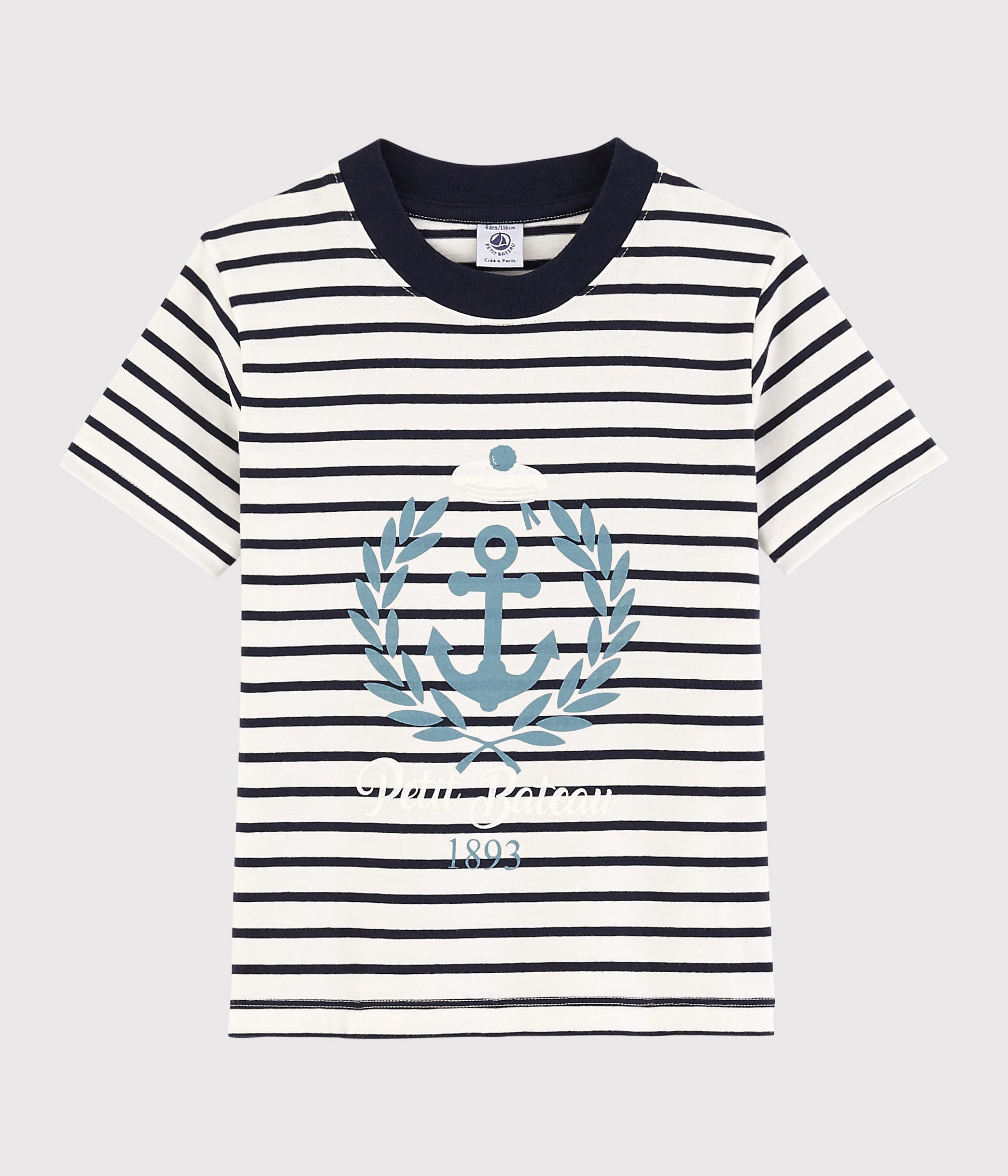 Boys Black Striped Cotton T-Shirt