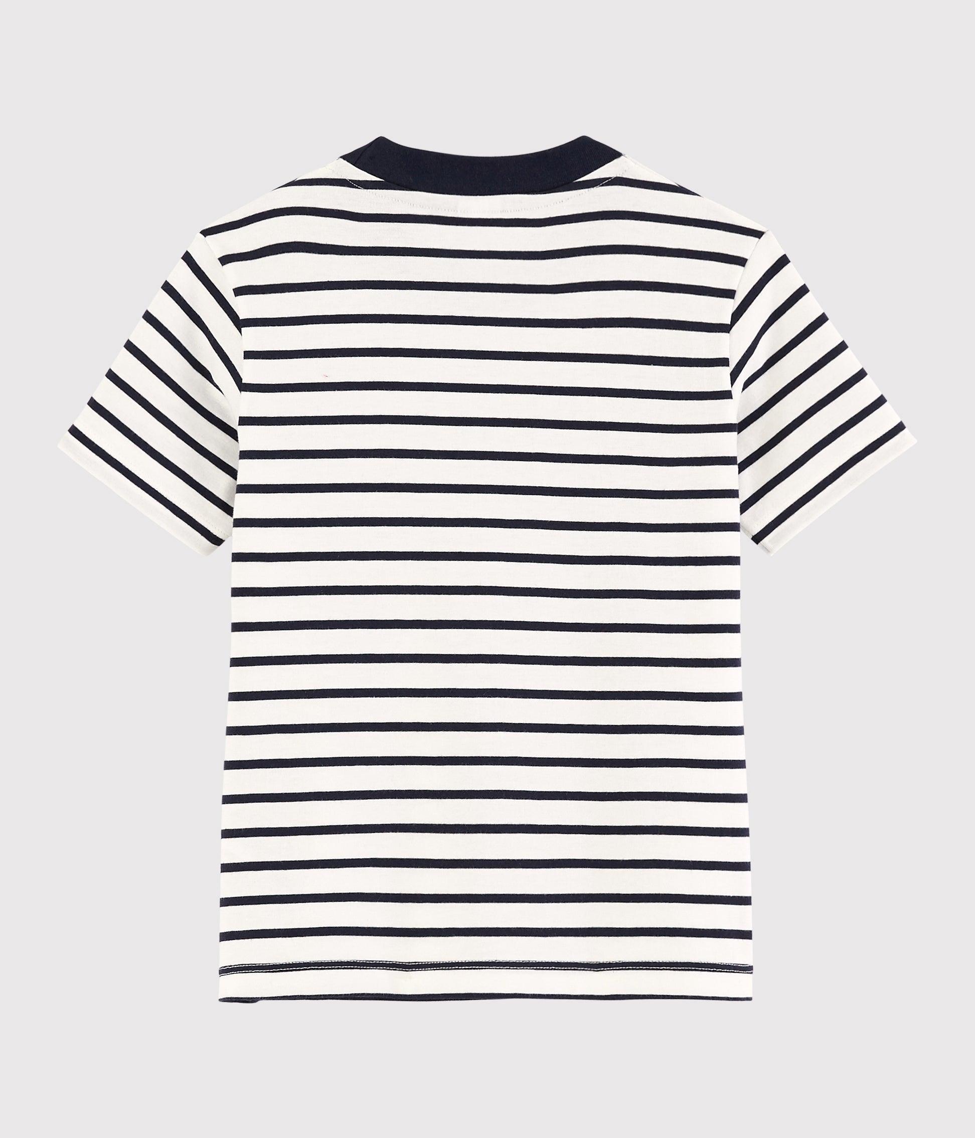 Boys Black Striped Cotton T-Shirt