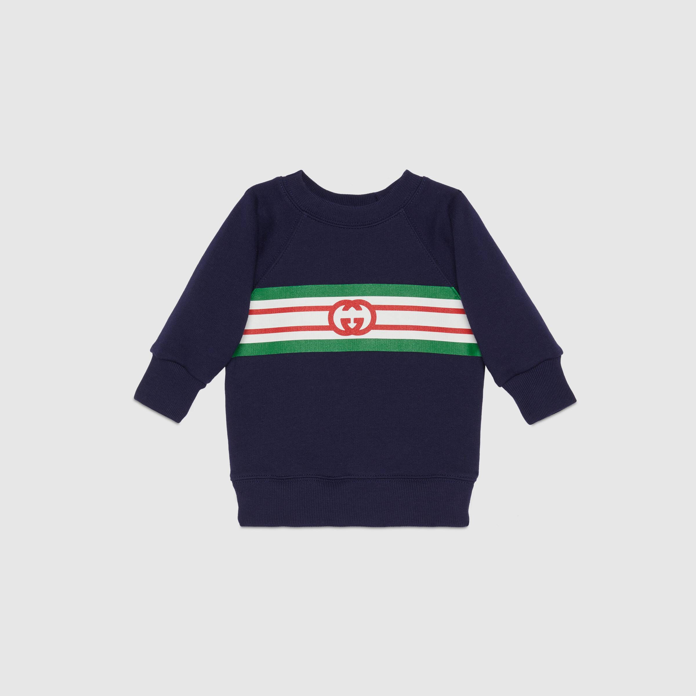 Baby Boys Navy Logo Cotton Sweatshirt