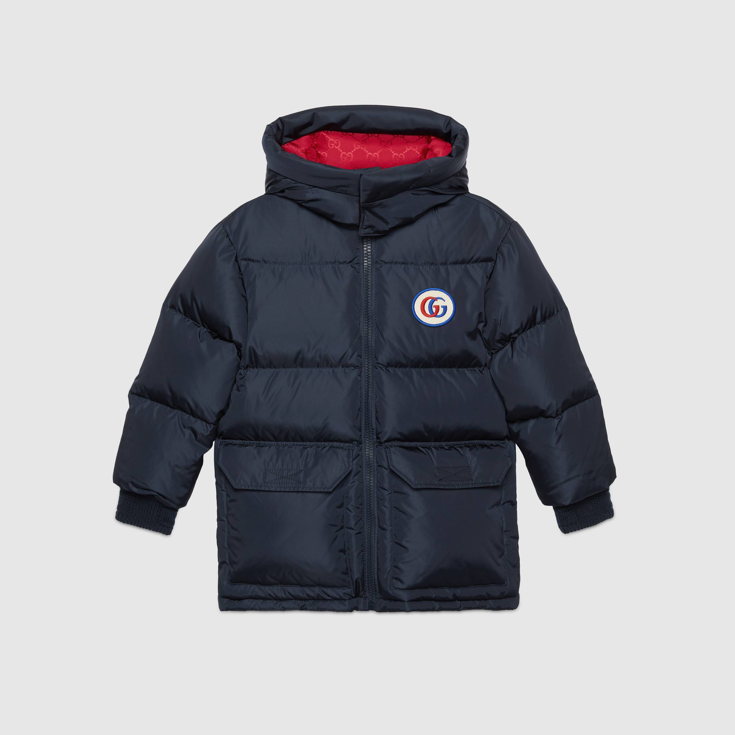 Boys Navy Logo Padded Down Coat