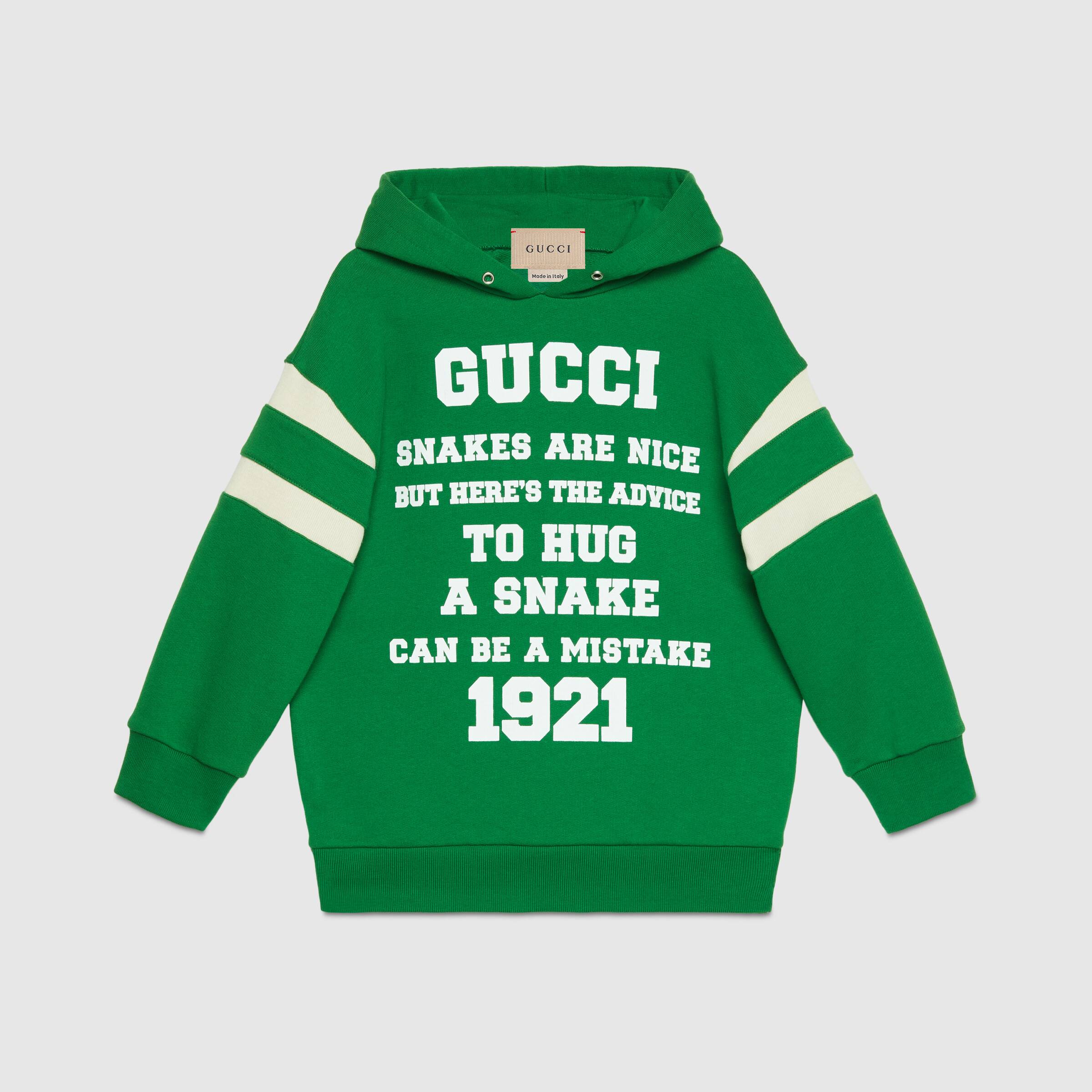 Boys Green Logo Hooded Sweatshirt