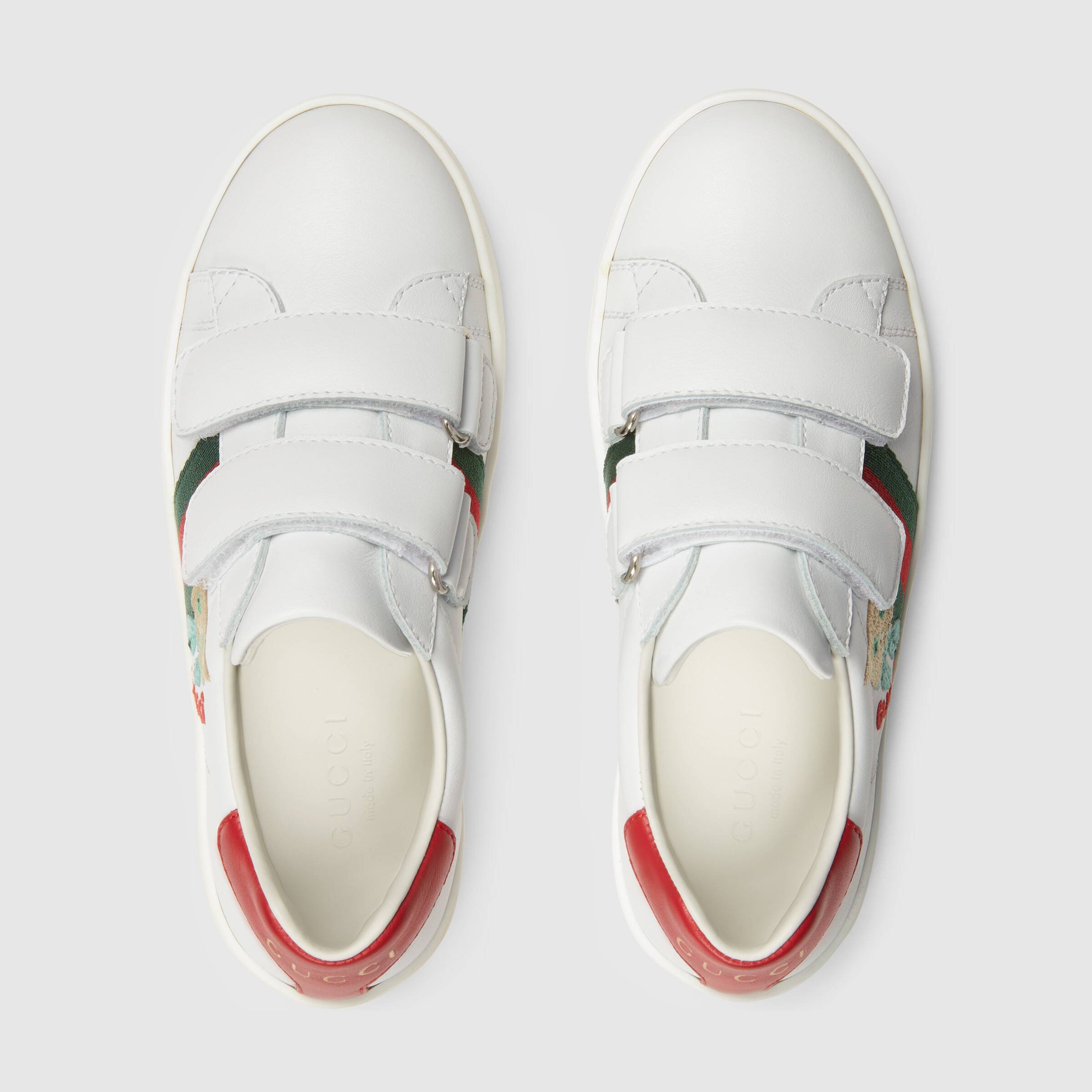 Boys & Girls White Logo Leather Shoes